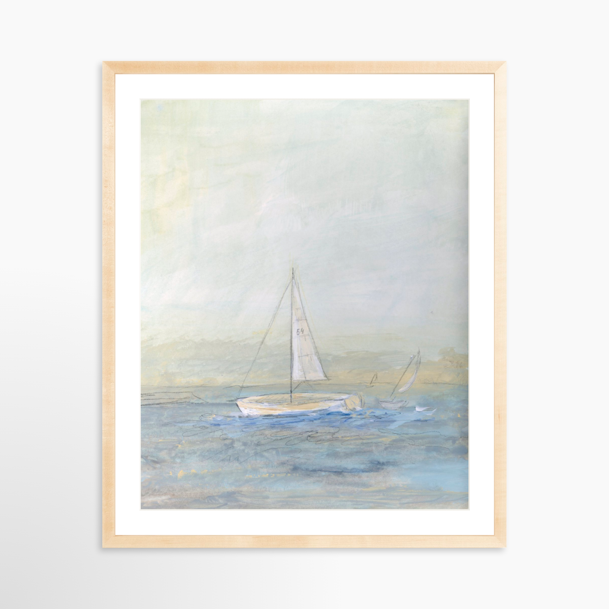 24x30 / Natural Frame + White Mat