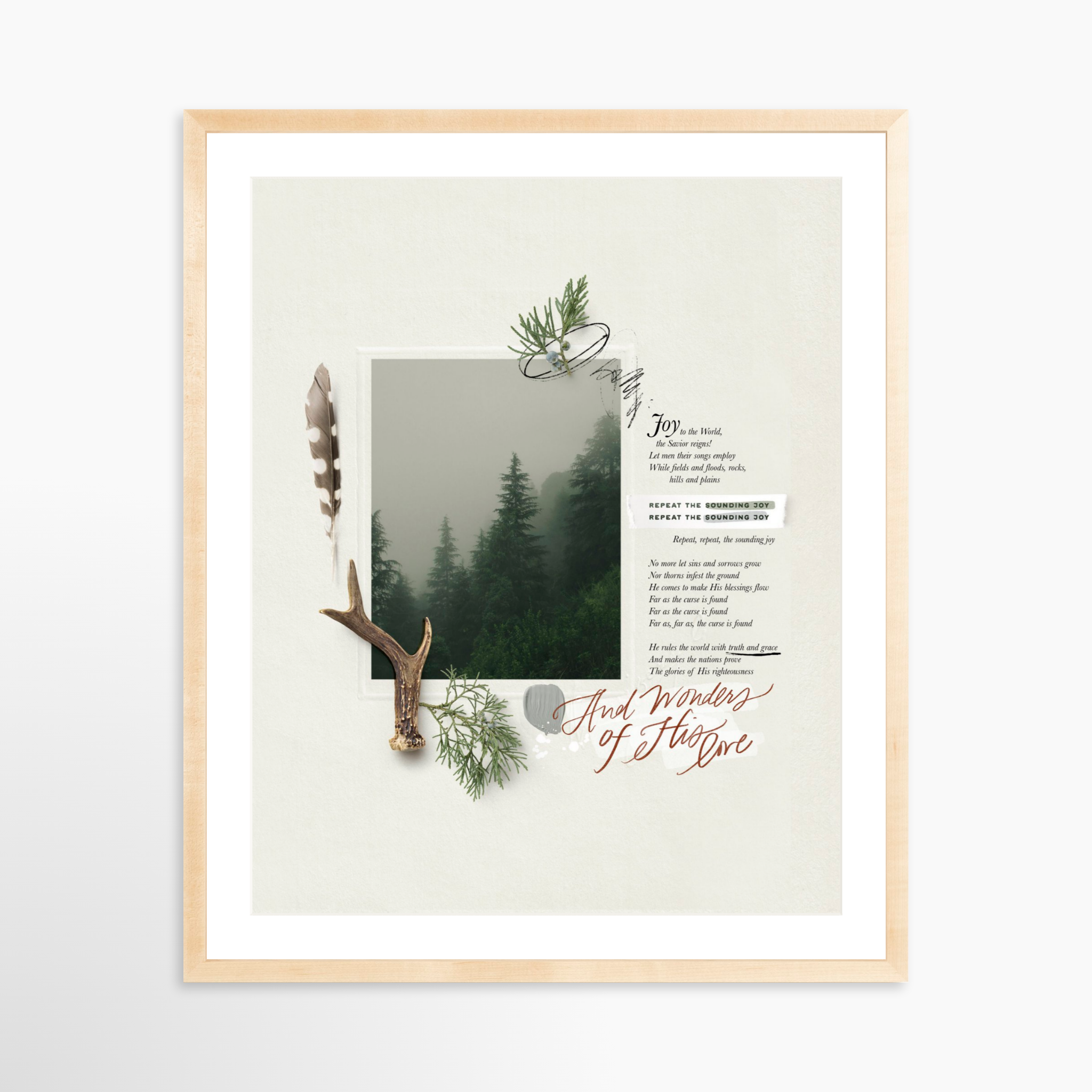 24x30 / Natural Frame + White Mat