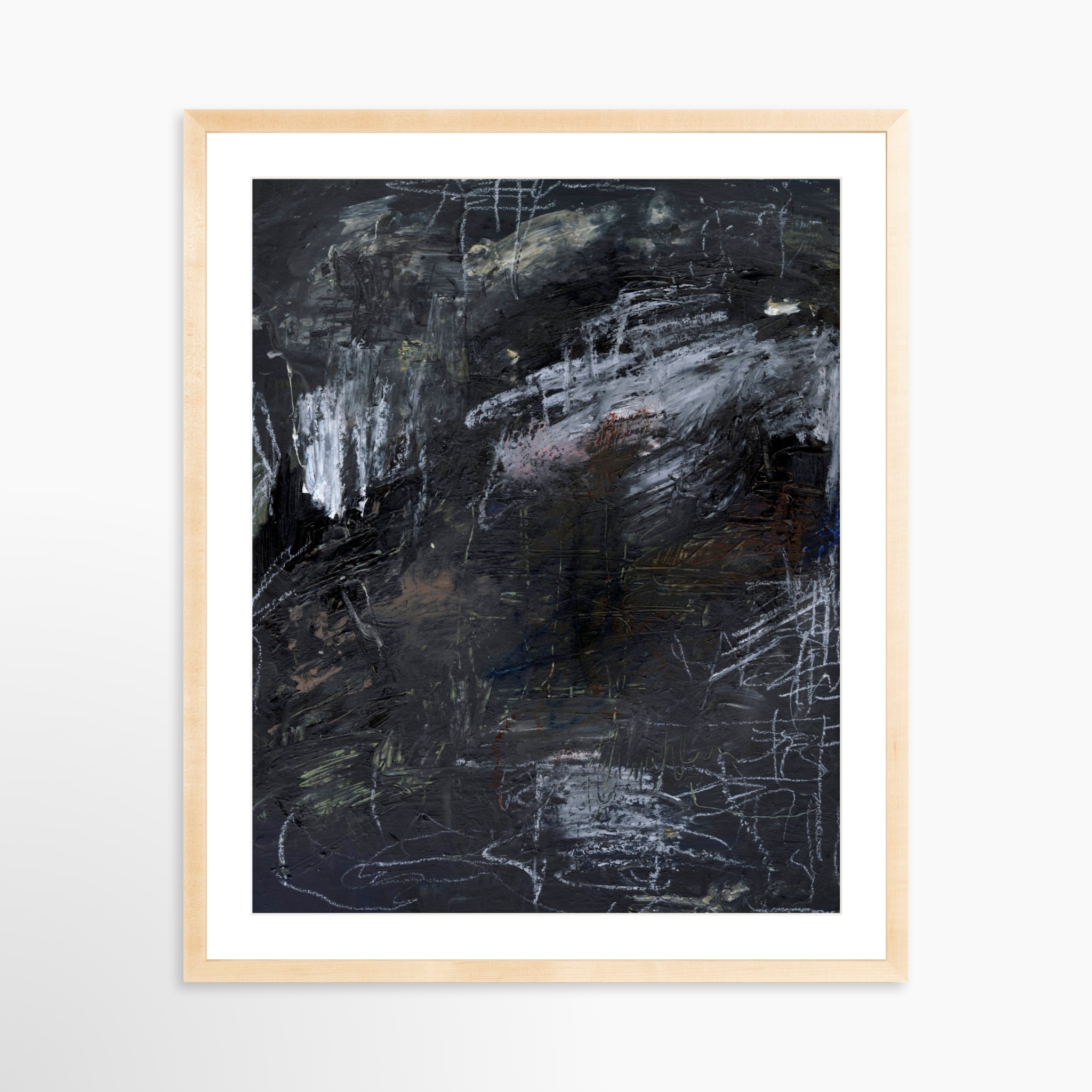 24x30 / Natural Frame + White Mat