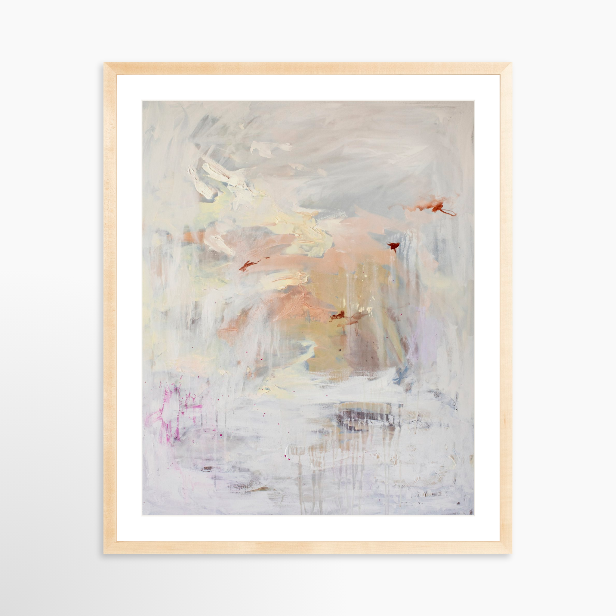 24x30 / Natural Frame + White Mat