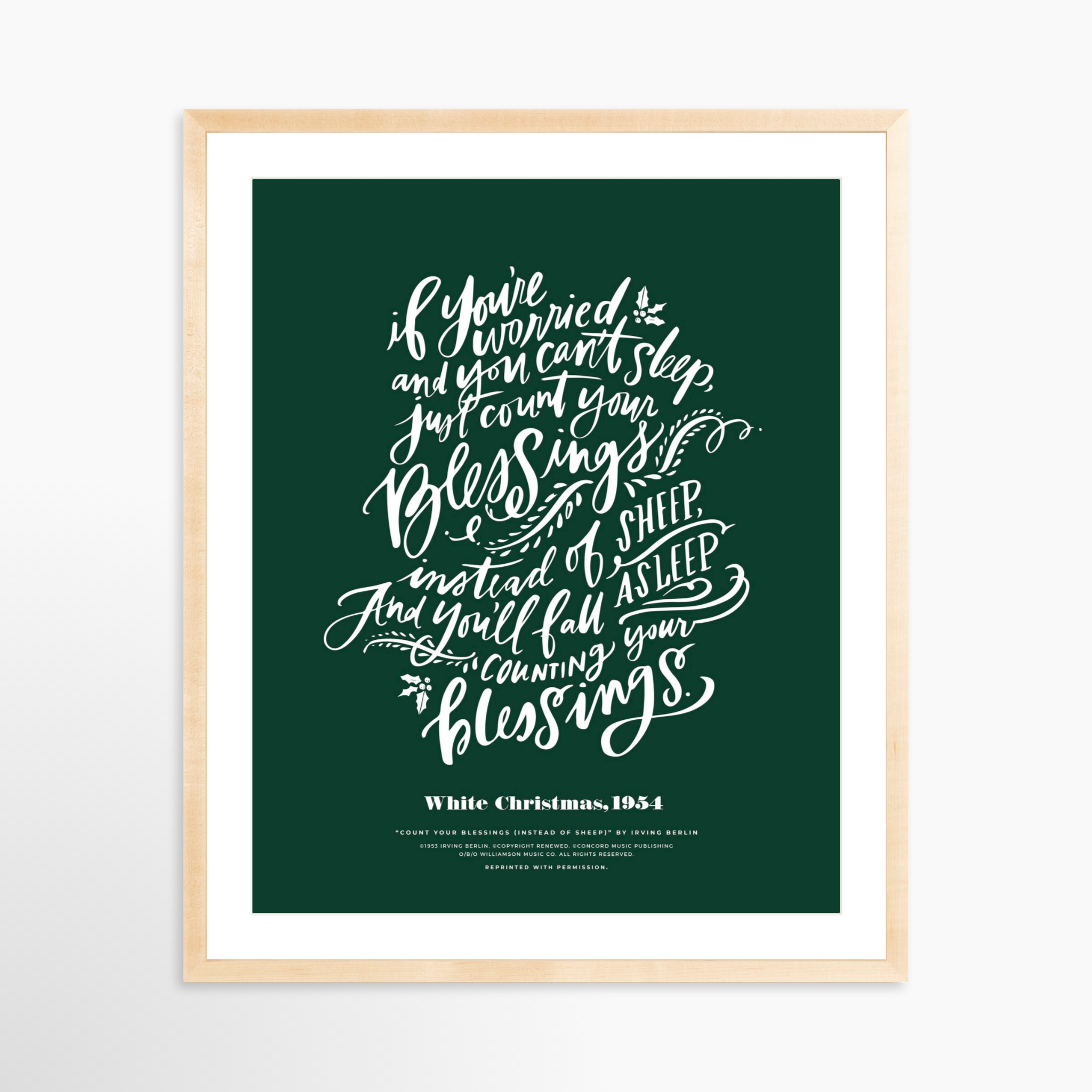 24x30 / Natural Frame + White Mat