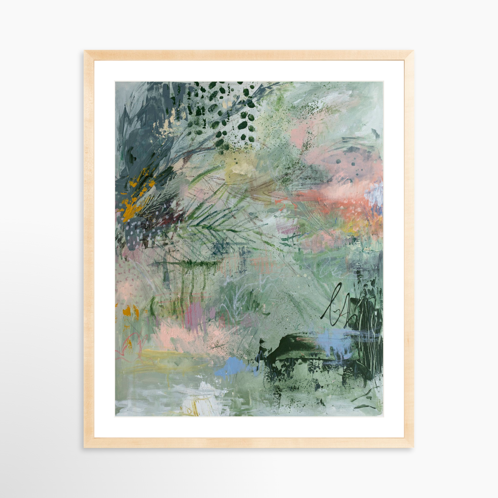 24x30 / Natural Frame + White Mat