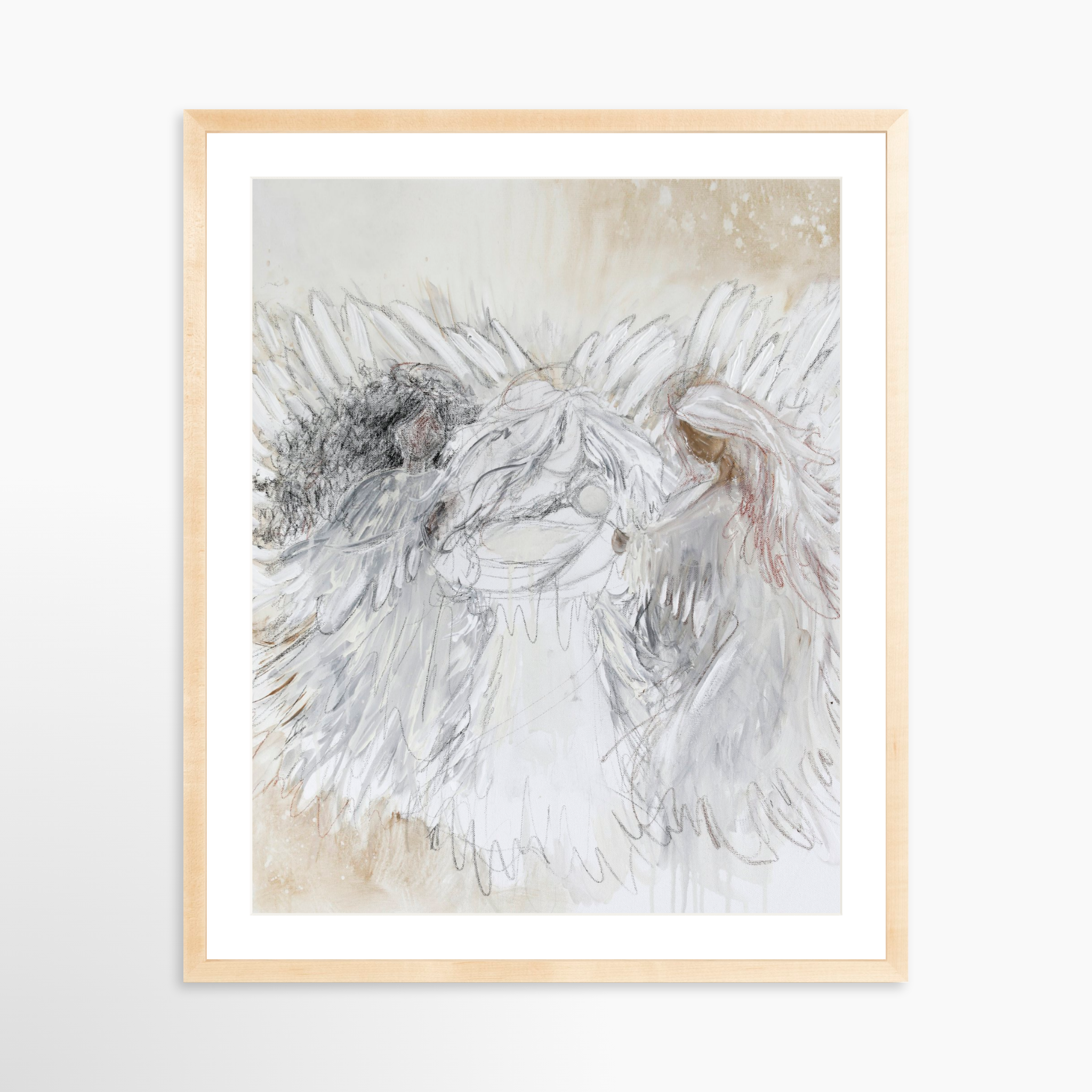 24x30 / Natural Frame + White Mat