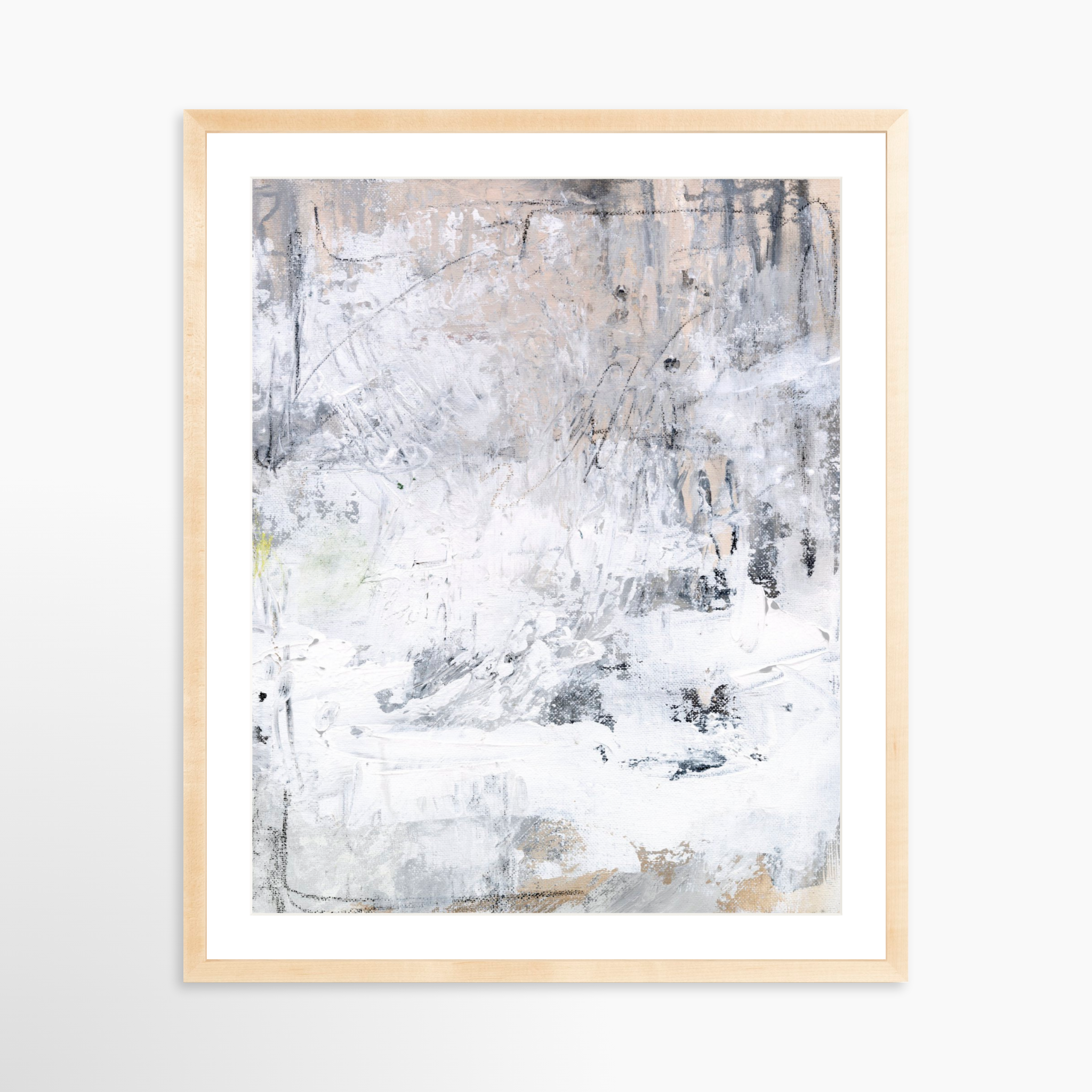 24x30 / Natural Frame + White Mat