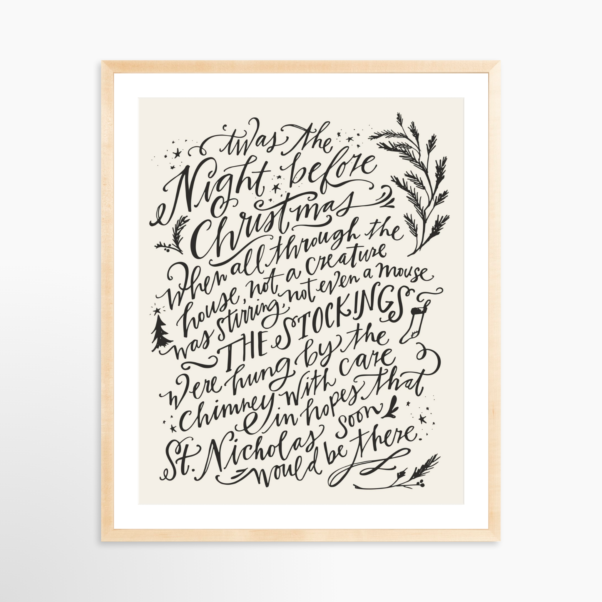 24x30 / Natural Frame + White Mat