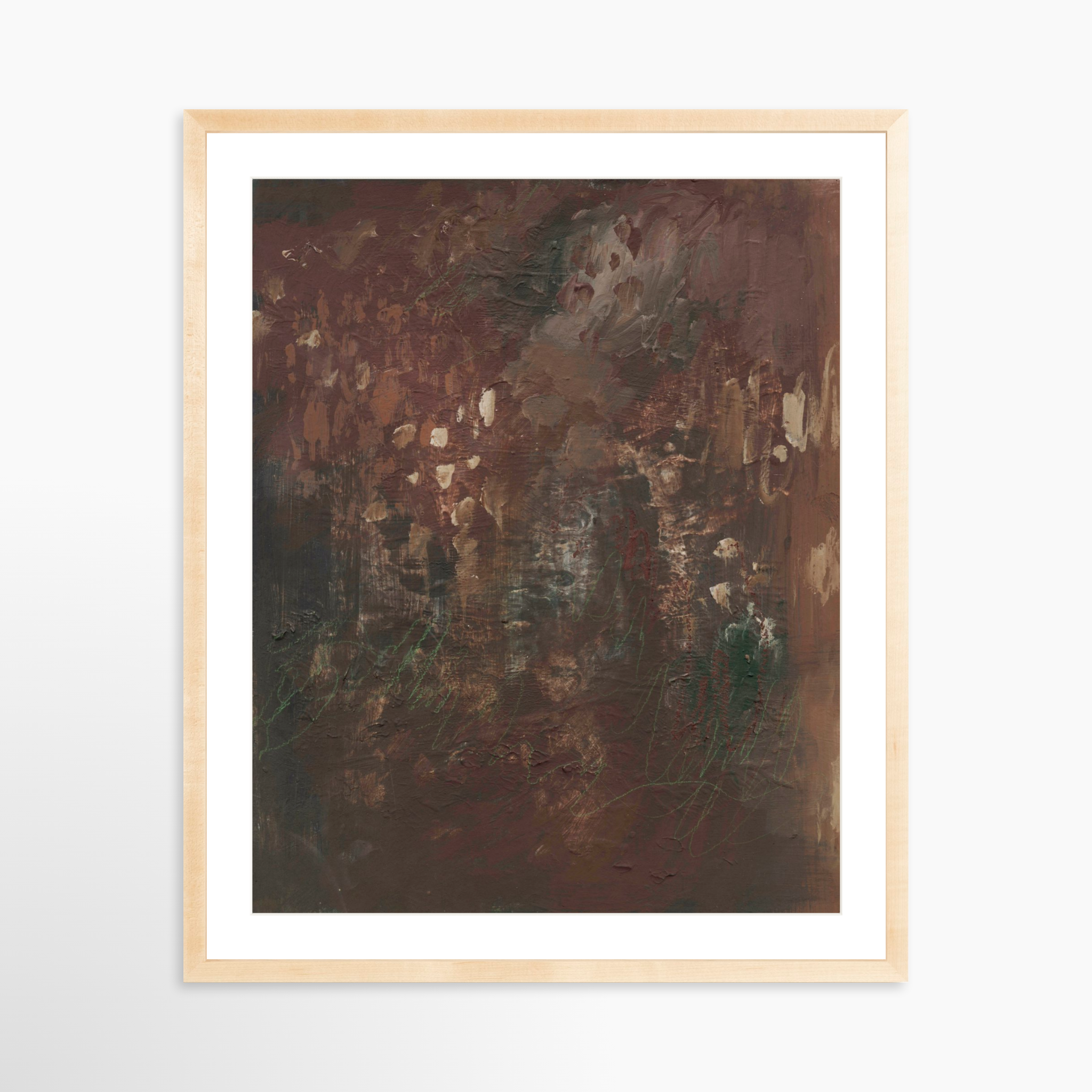 24x30 / Natural Frame + White Mat