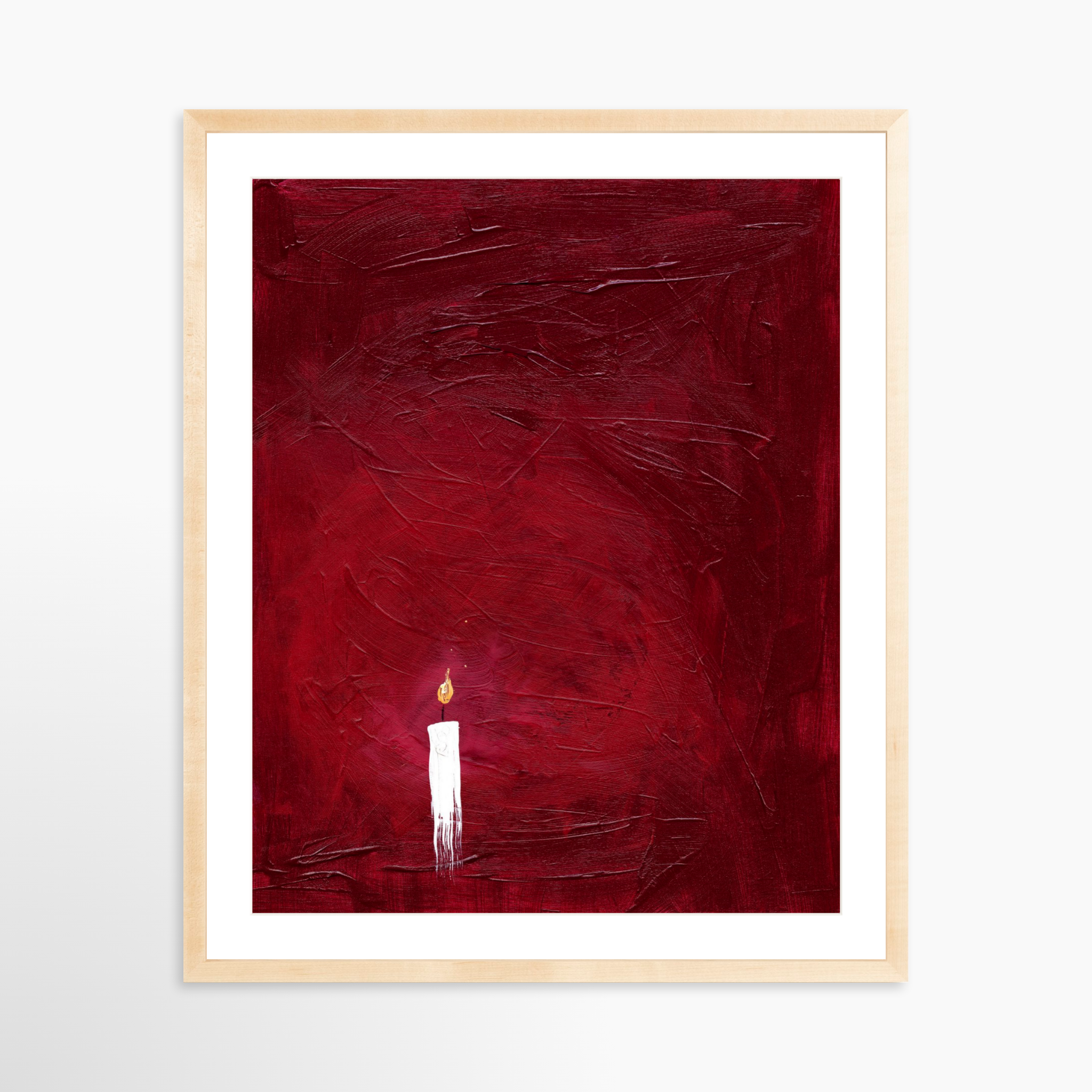 24x30 / Natural Frame + White Mat