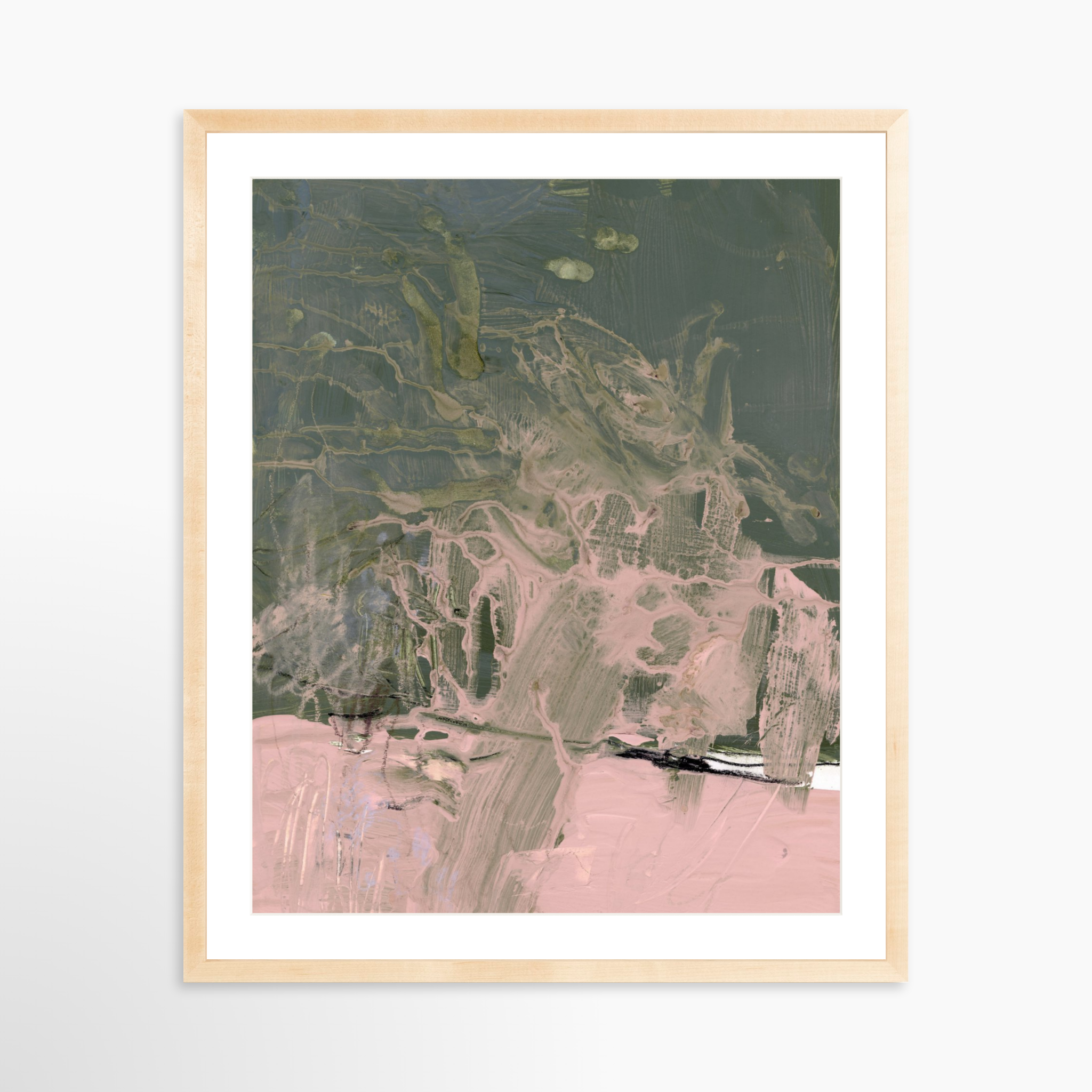 24x30 / Natural Frame + White Mat