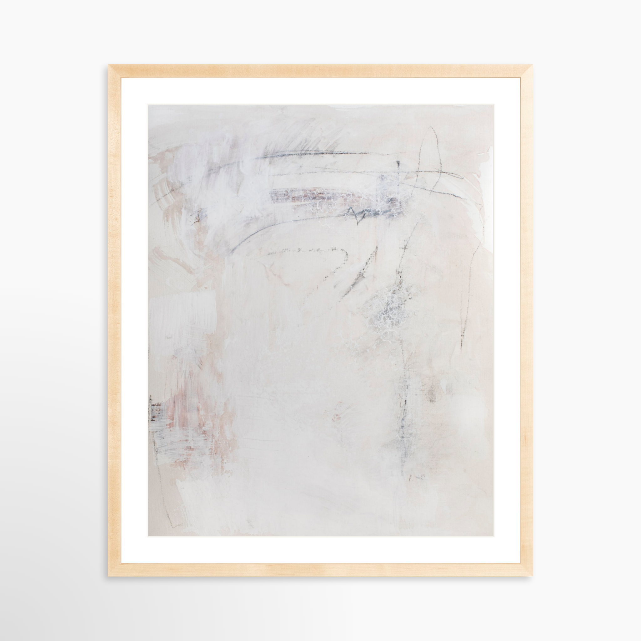 24x30 / Natural Frame + White Mat