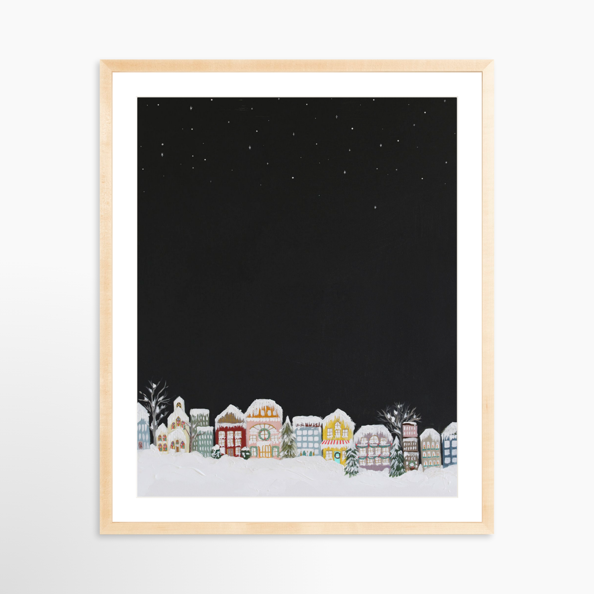 24x30 / Natural Frame + White Mat