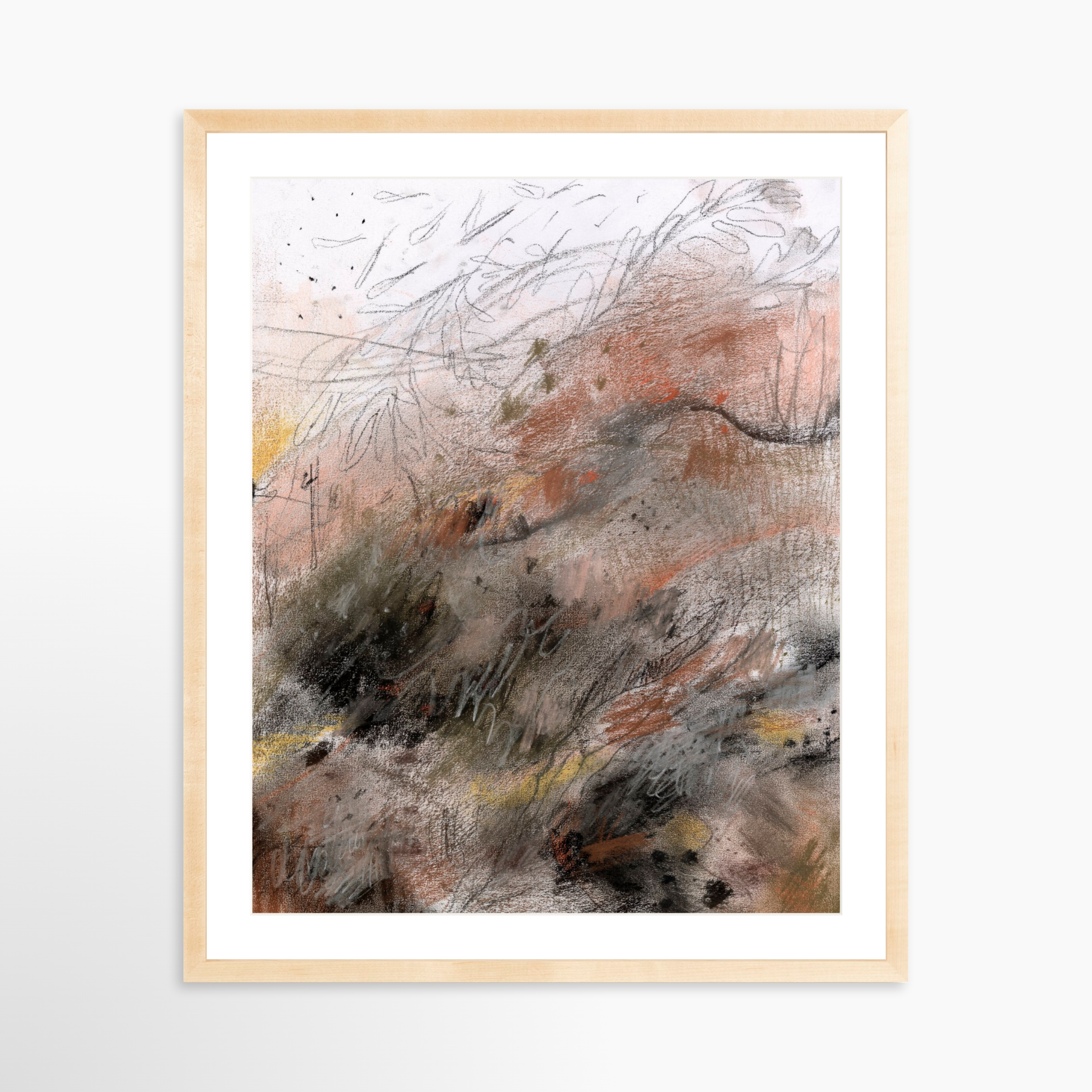 24x30 / Natural Frame + White Mat