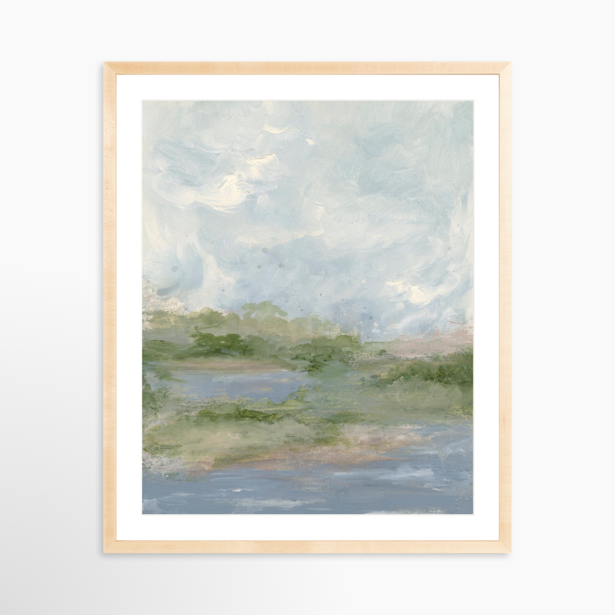 24x30 / Natural Frame + White Mat