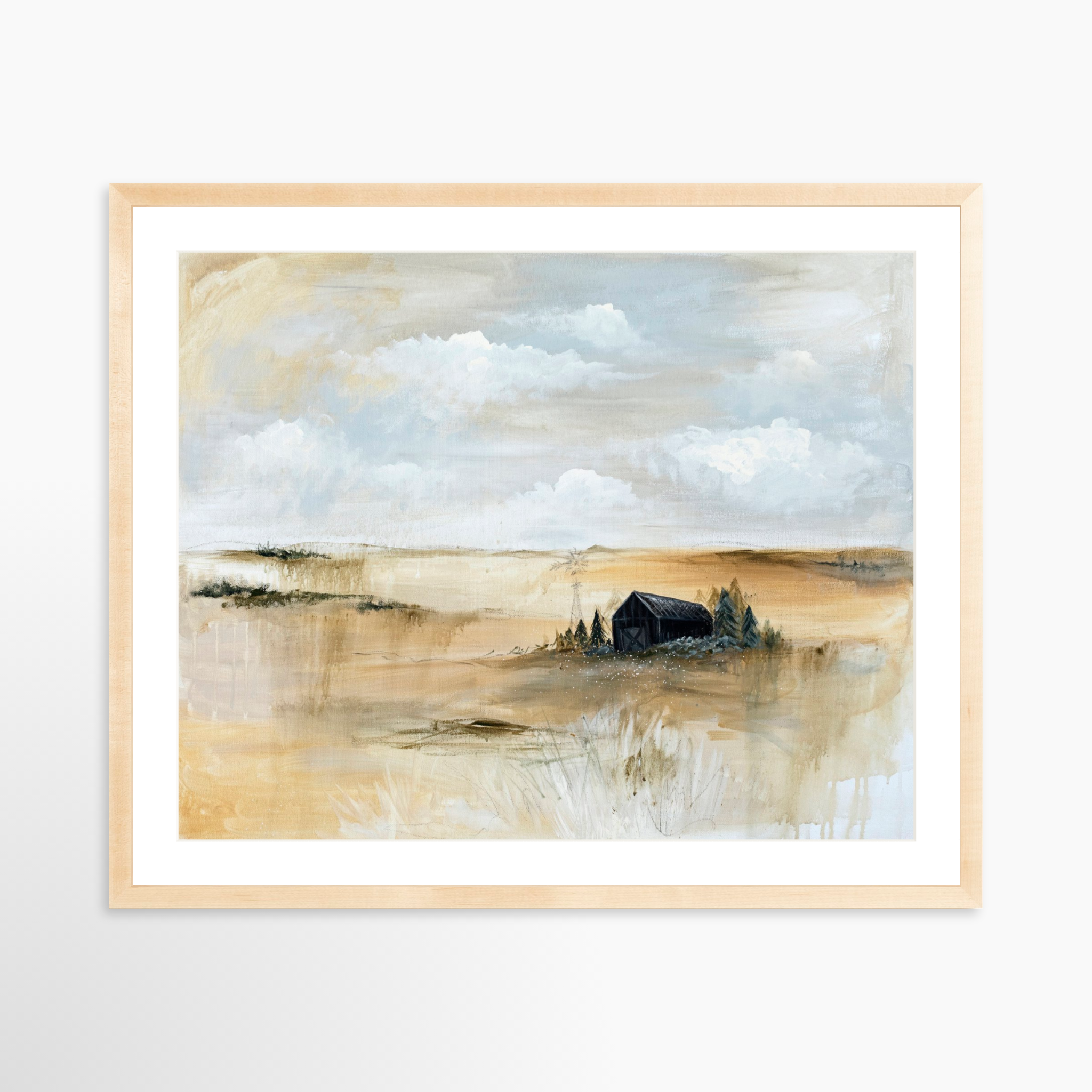 30x24 / Natural Frame + White Mat