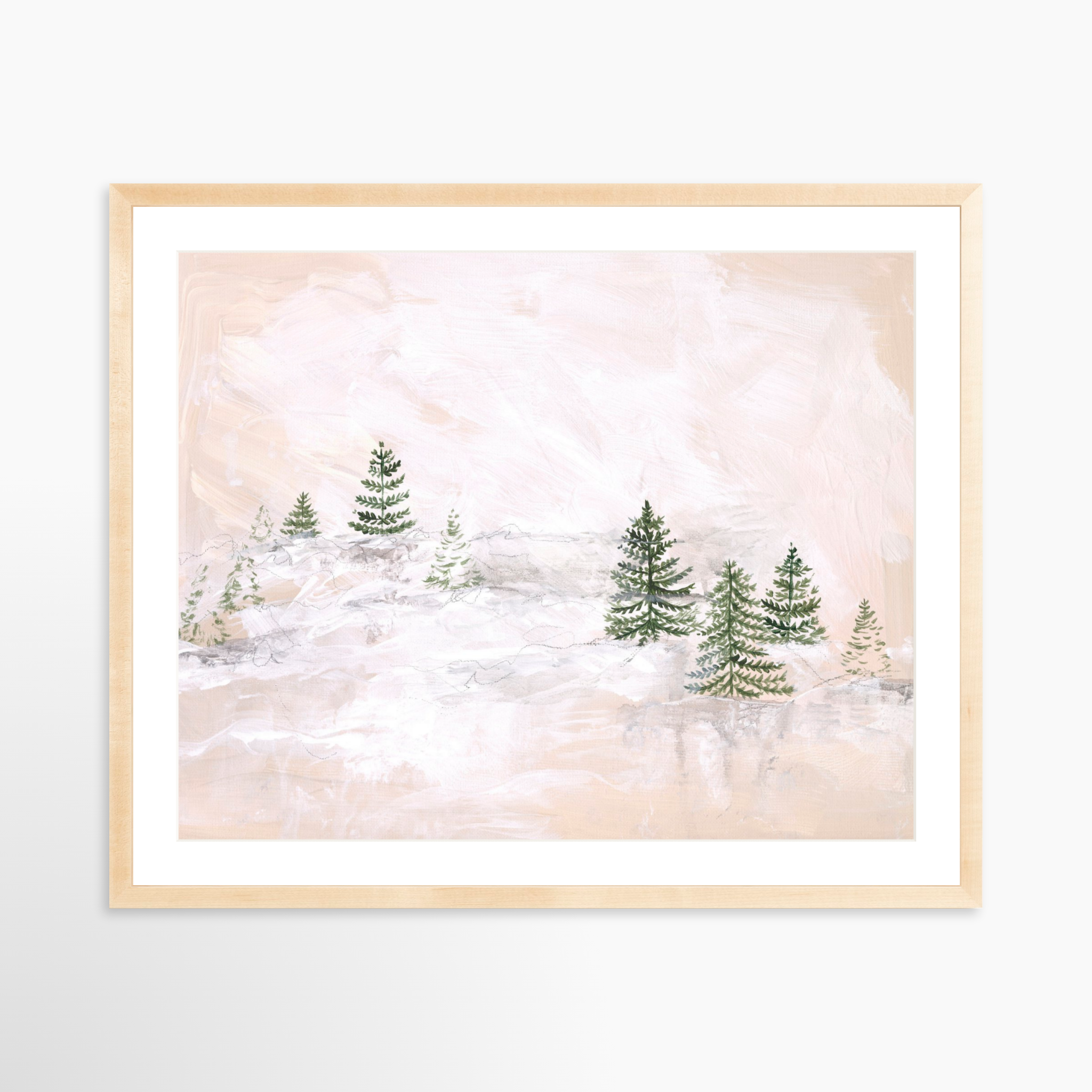 30x24 / Natural Frame + White Mat