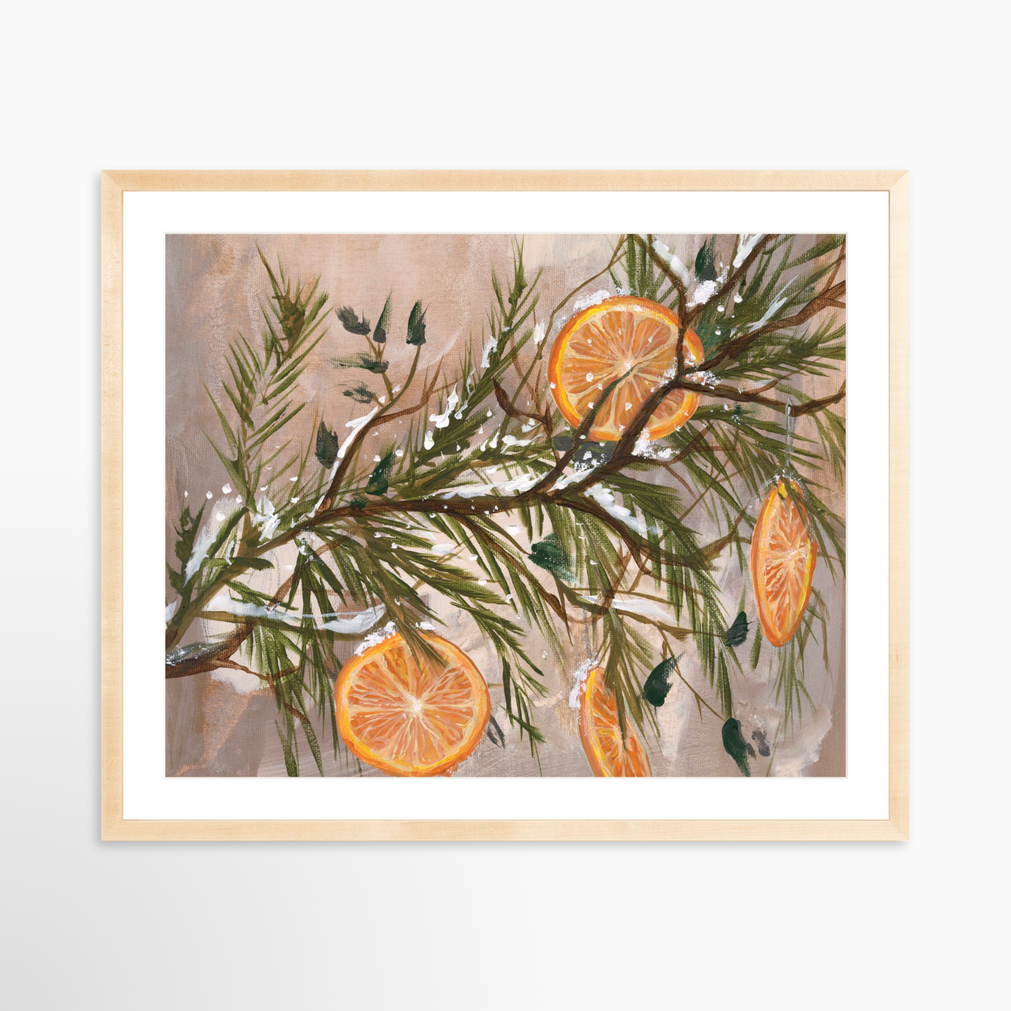 30x24 / Natural Frame + White Mat