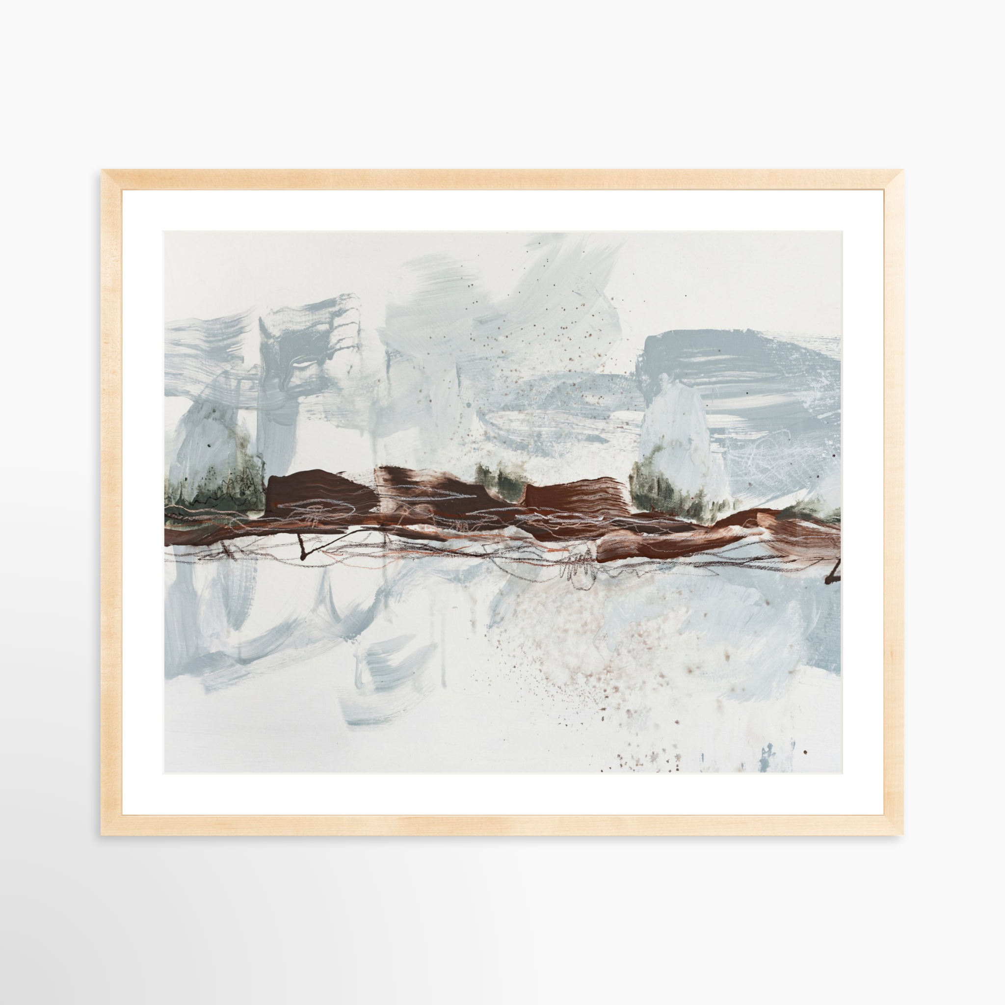 30x24 / Natural Frame + White Mat