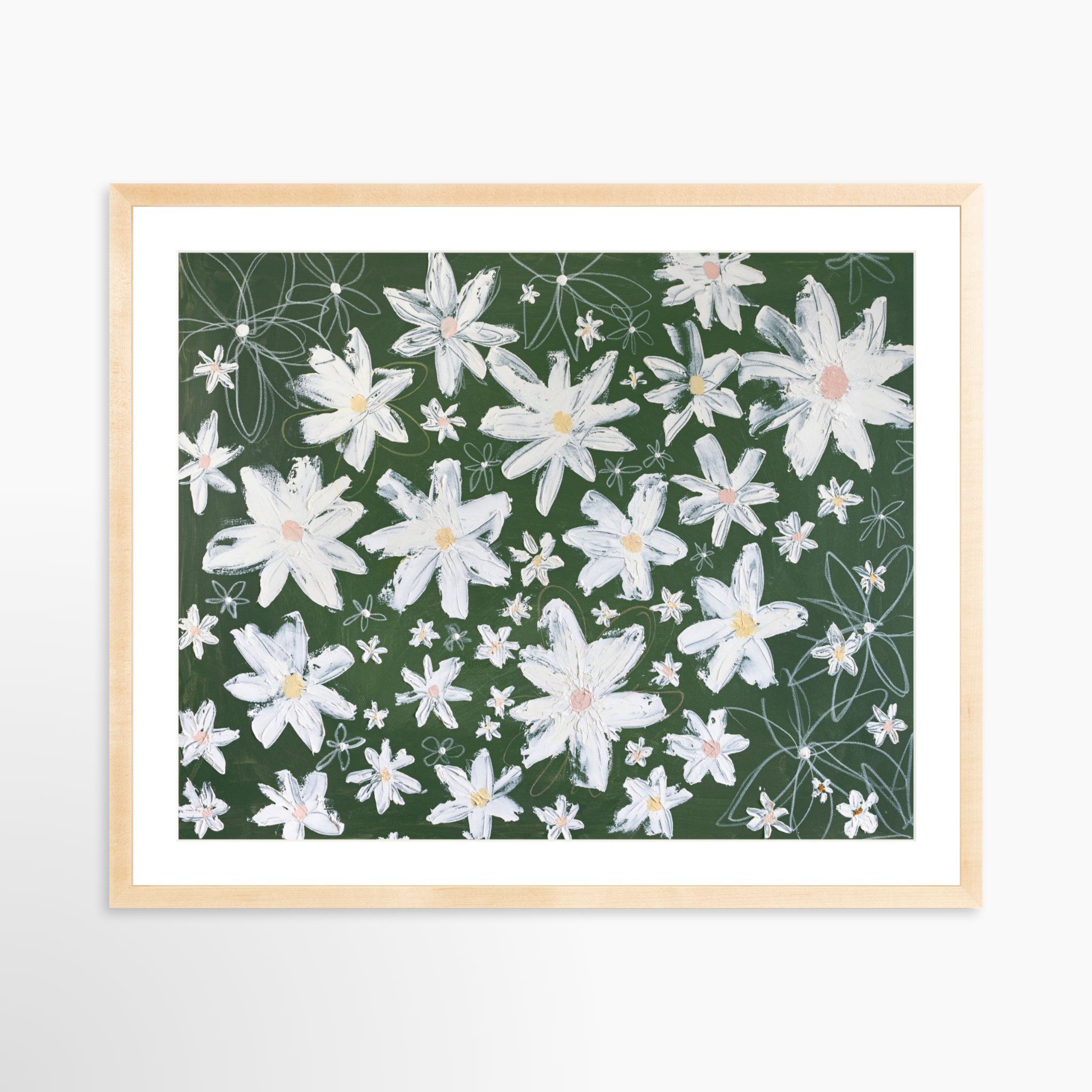 30x24 / Natural Frame + White Mat