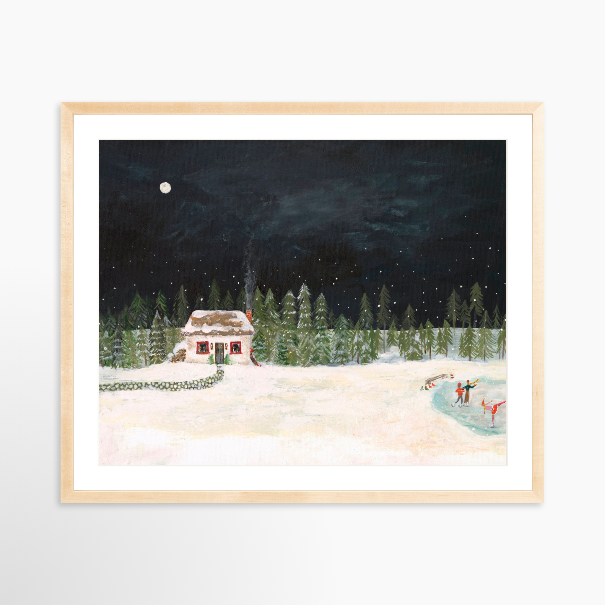 30x24 / Natural Frame + White Mat