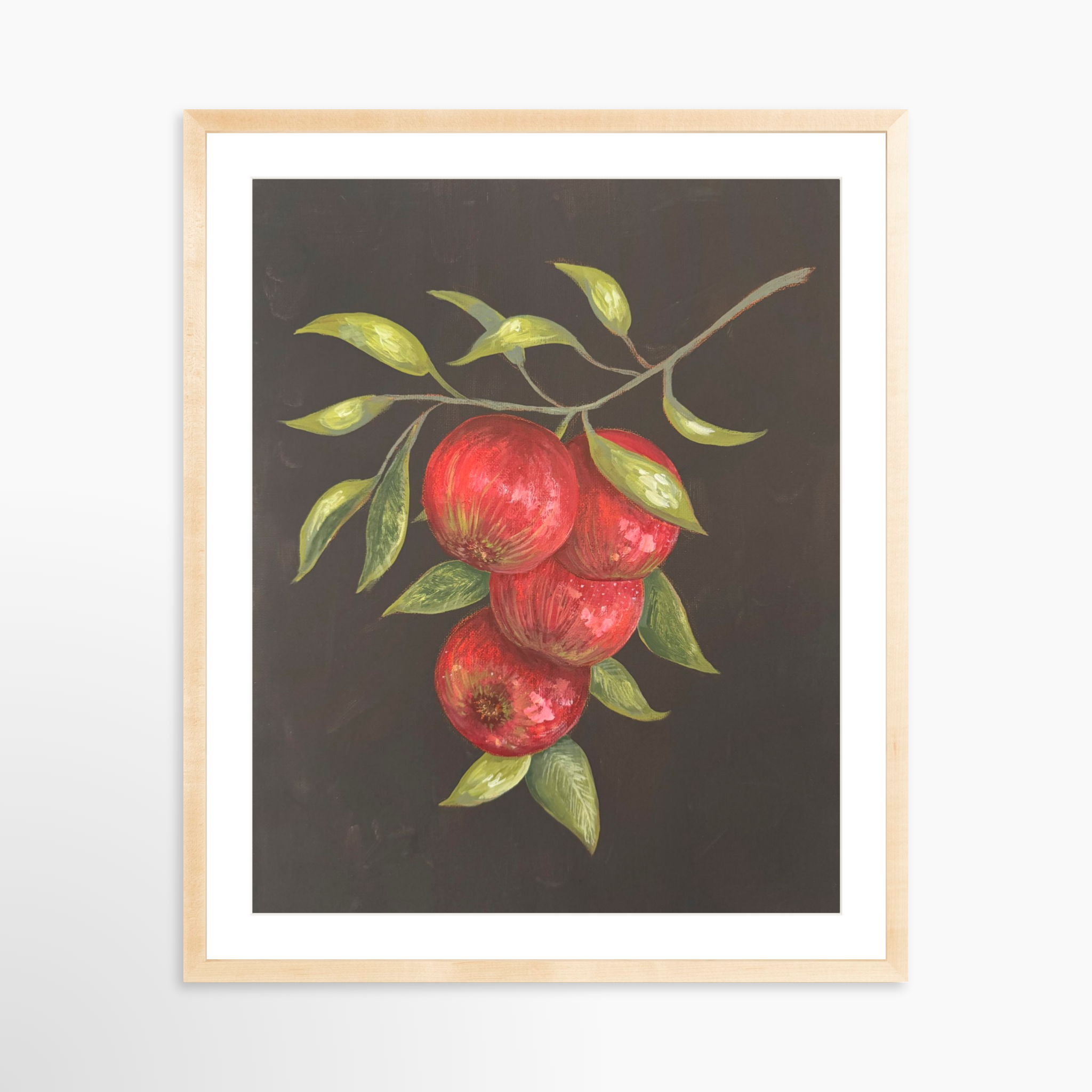 24x30 / Natural Frame + White Mat