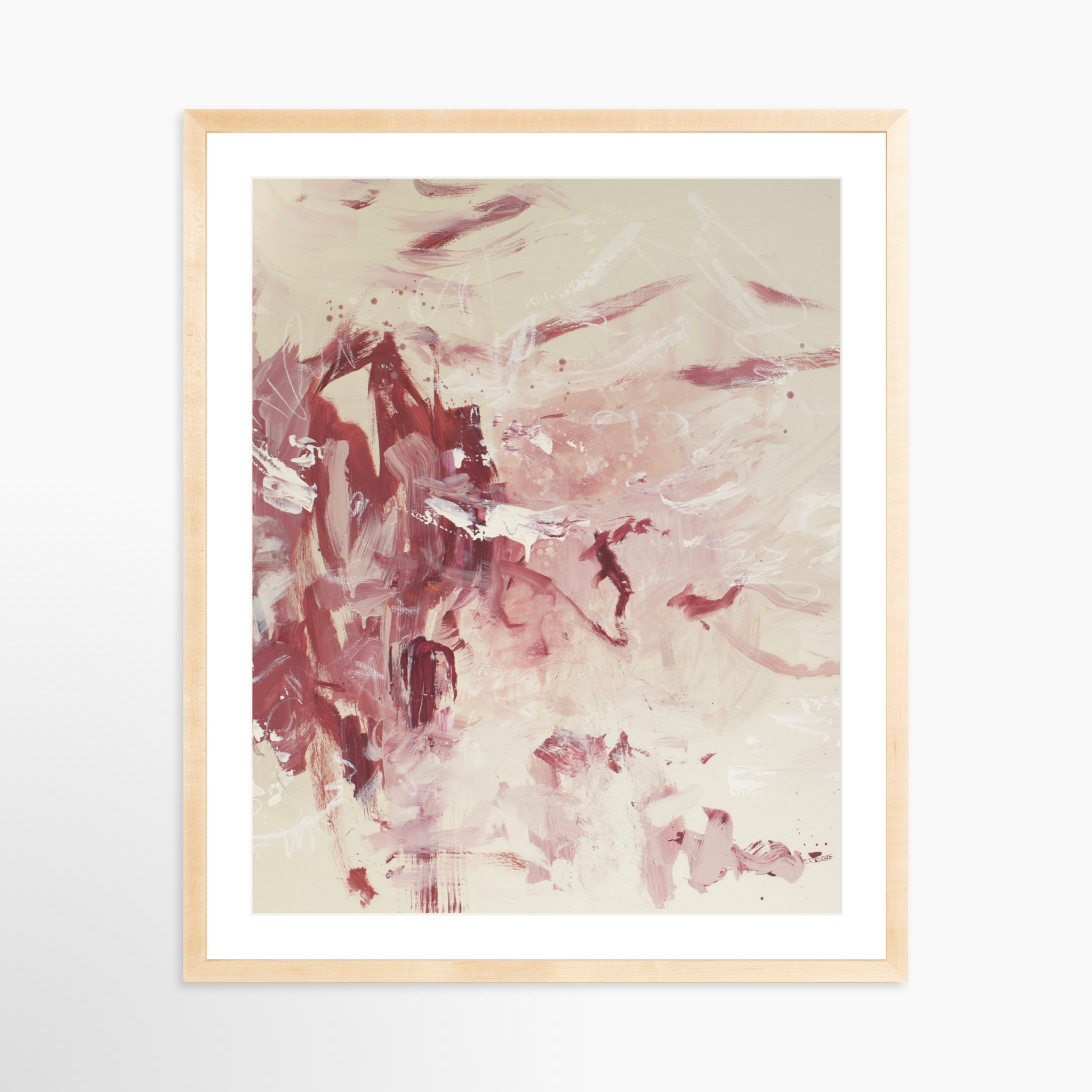 24x30 / Natural Frame + White Mat