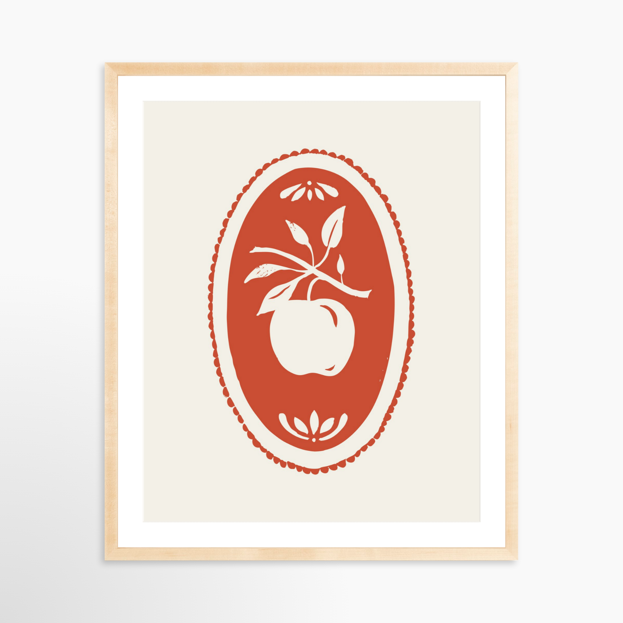 24x30 / Natural Frame + White Mat