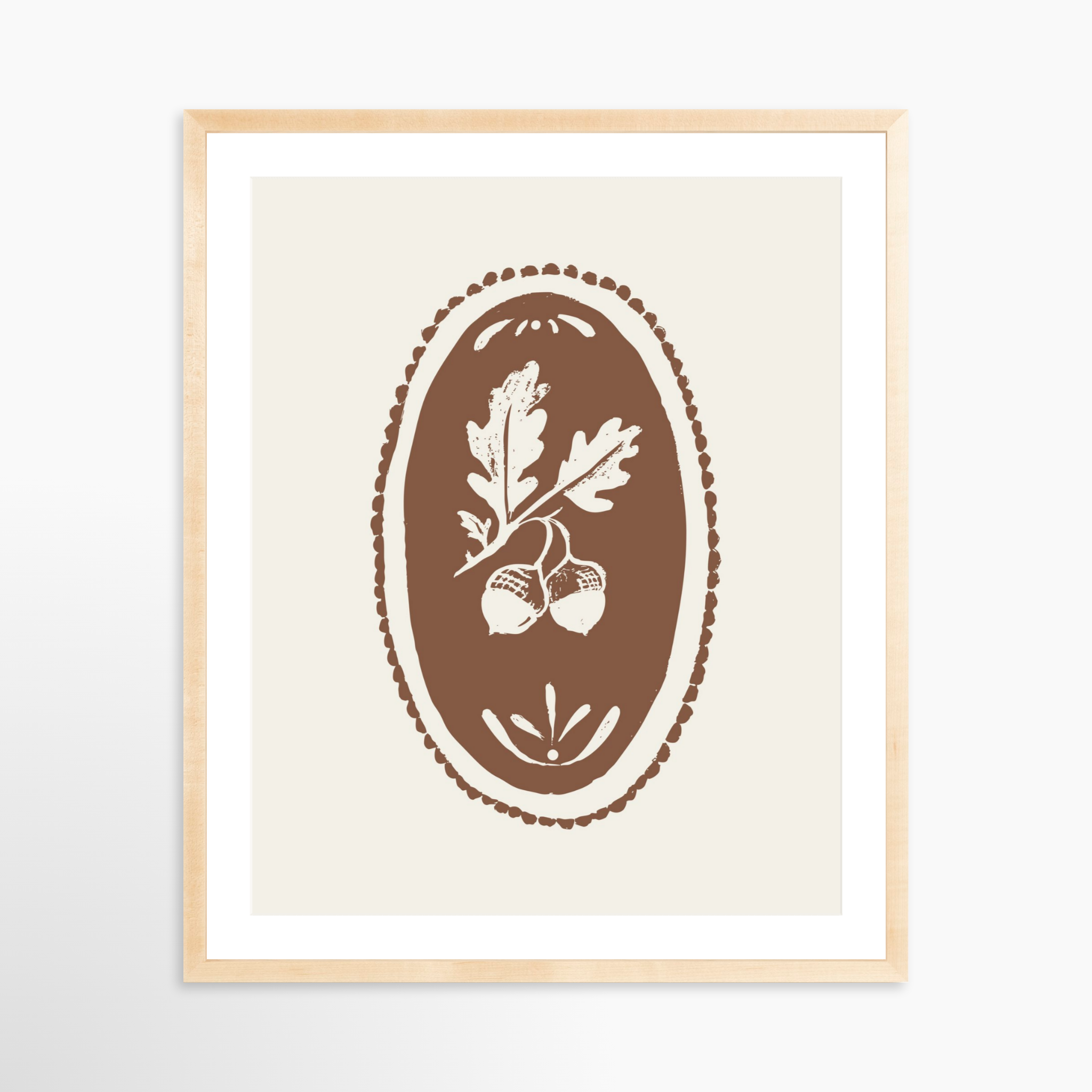 24x30 / Natural Frame + White Mat