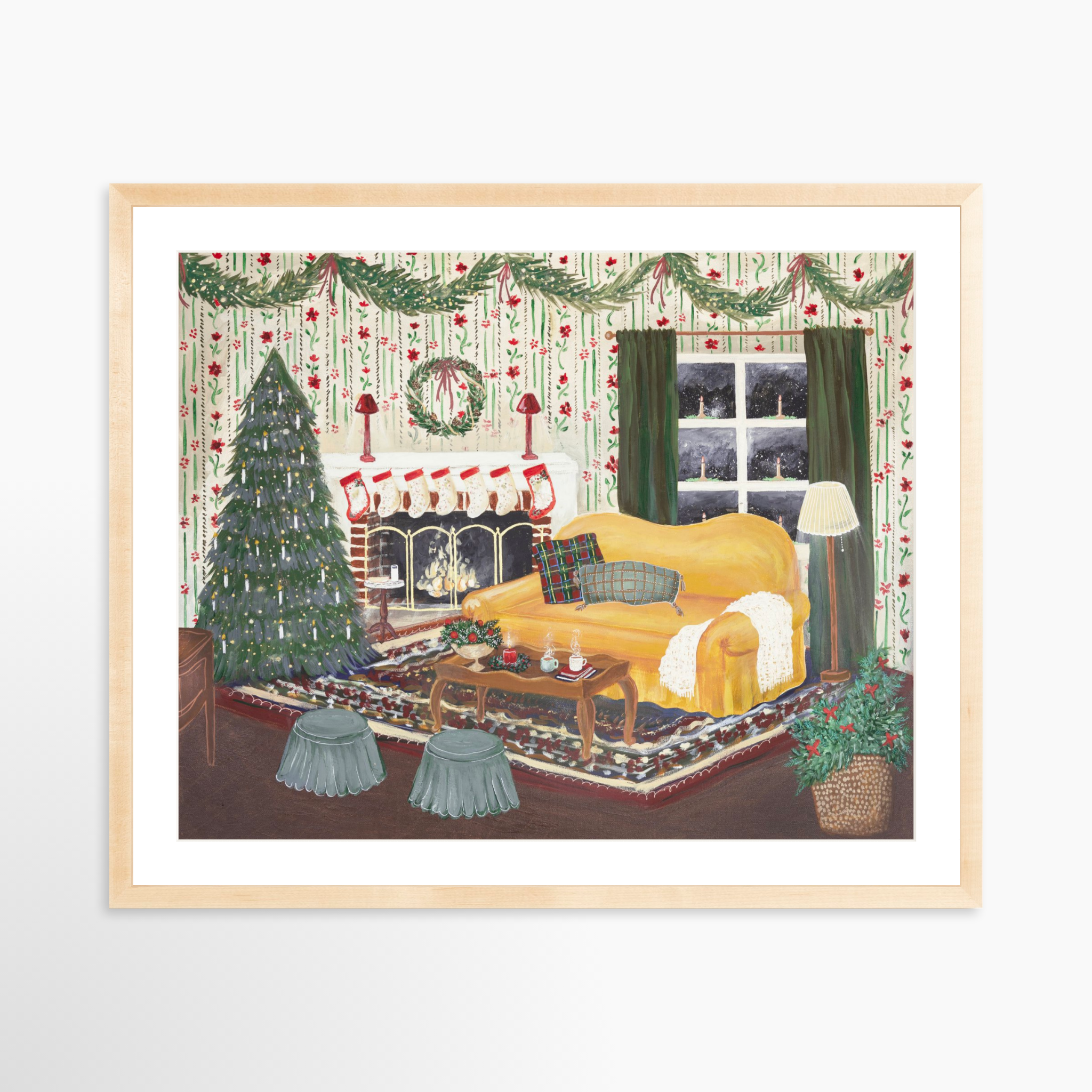 30x24 / Natural Frame + White Mat