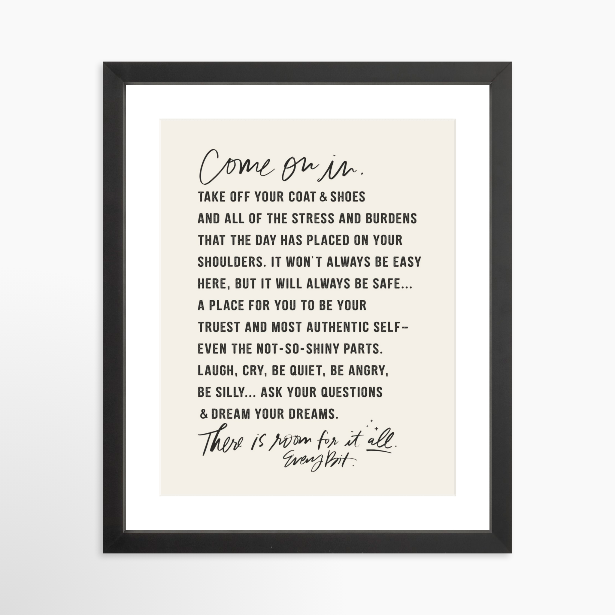 11x14 / Black Frame + White Mat