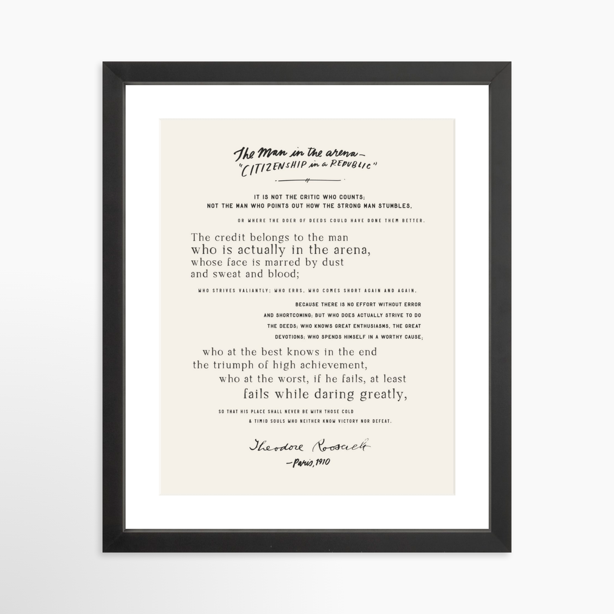 11x14 / Black Frame + White Mat