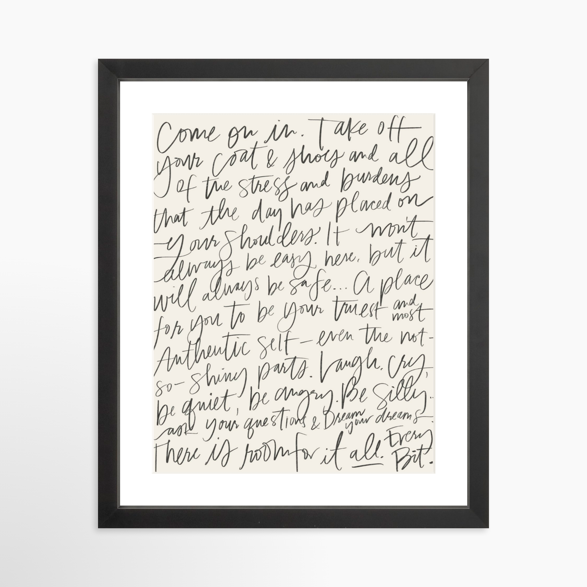 11x14 / Black Frame + White Mat