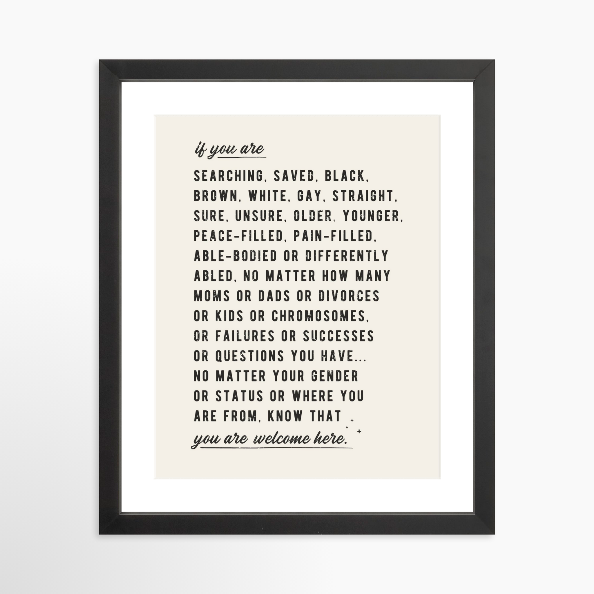 11x14 / Black Frame + White Mat