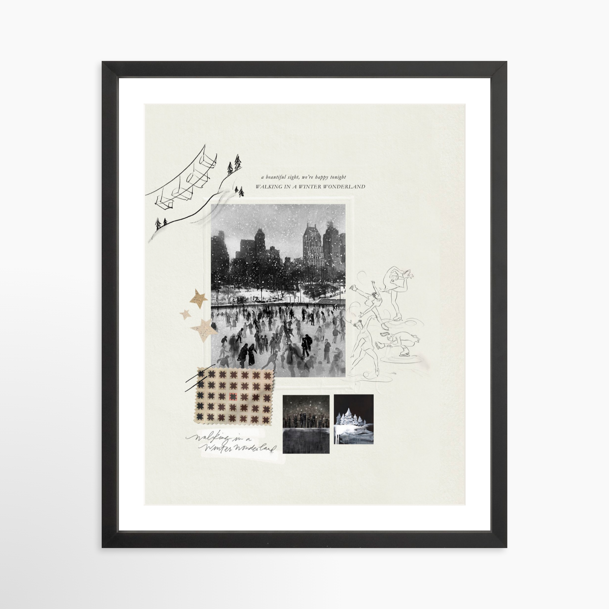 16x20 / Black Frame + White Mat