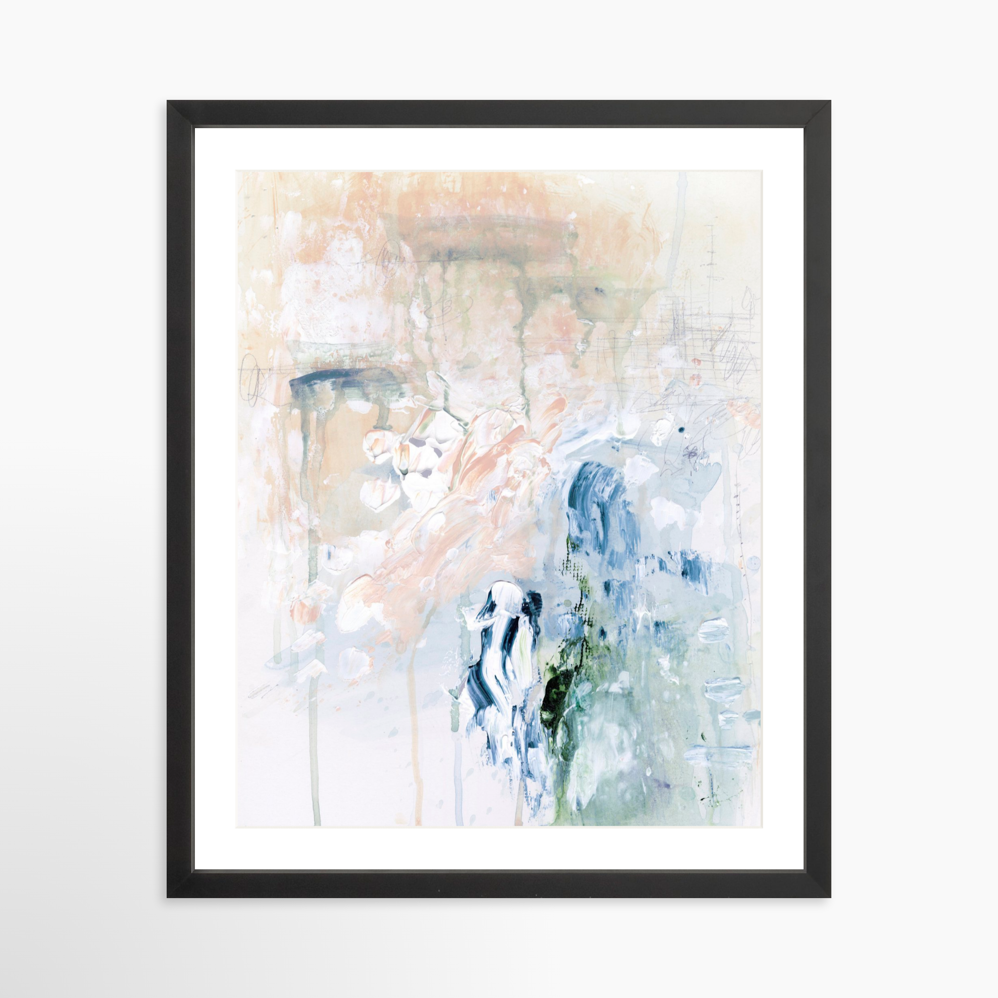 16x20 / Black Frame + White Mat