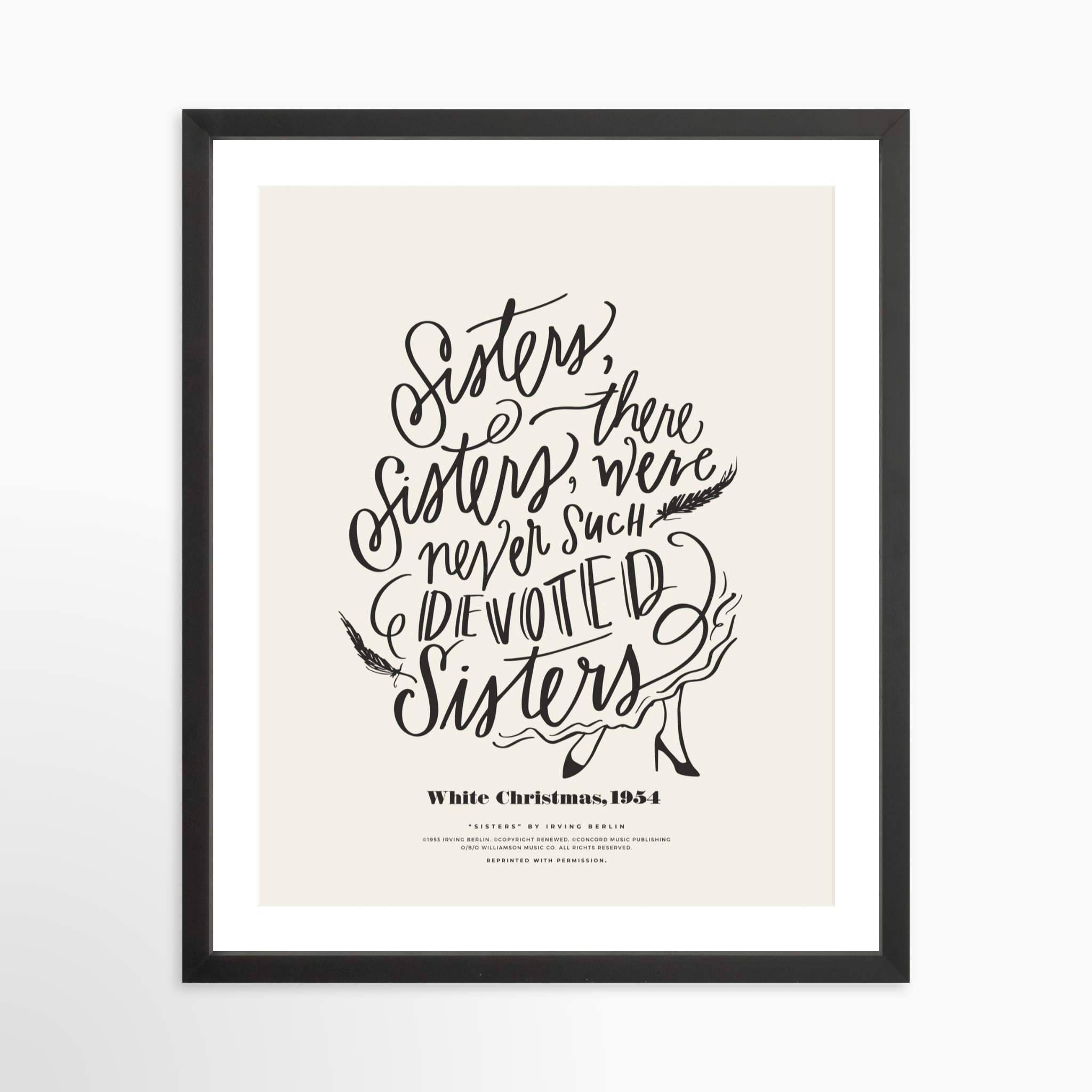 16x20 / Black Frame + White Mat