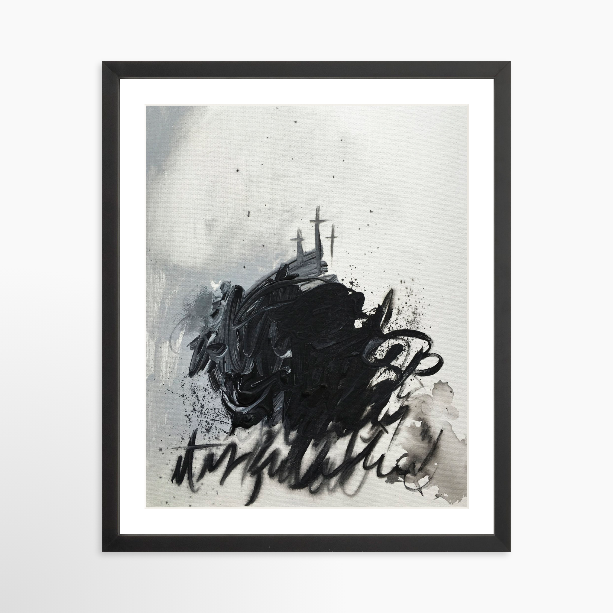 16x20 / Black Frame + White Mat