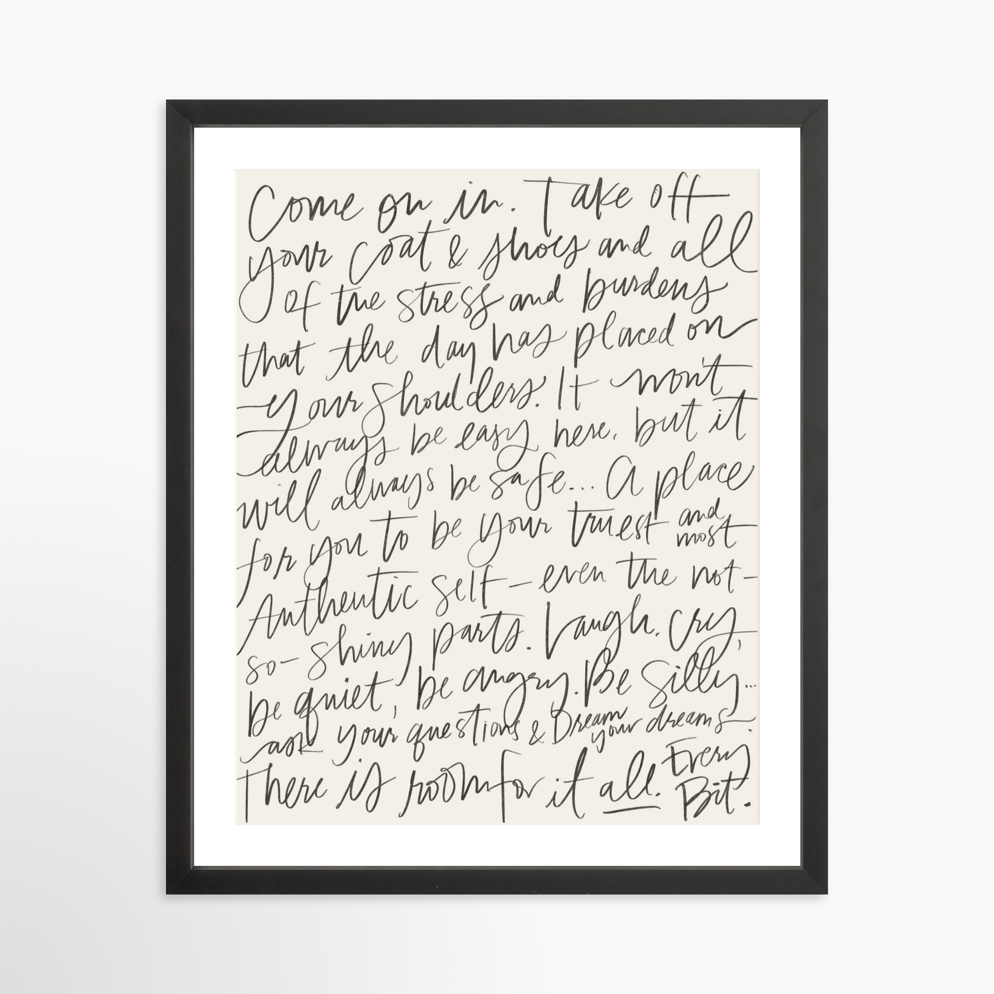 16x20 / Black Frame + White Mat