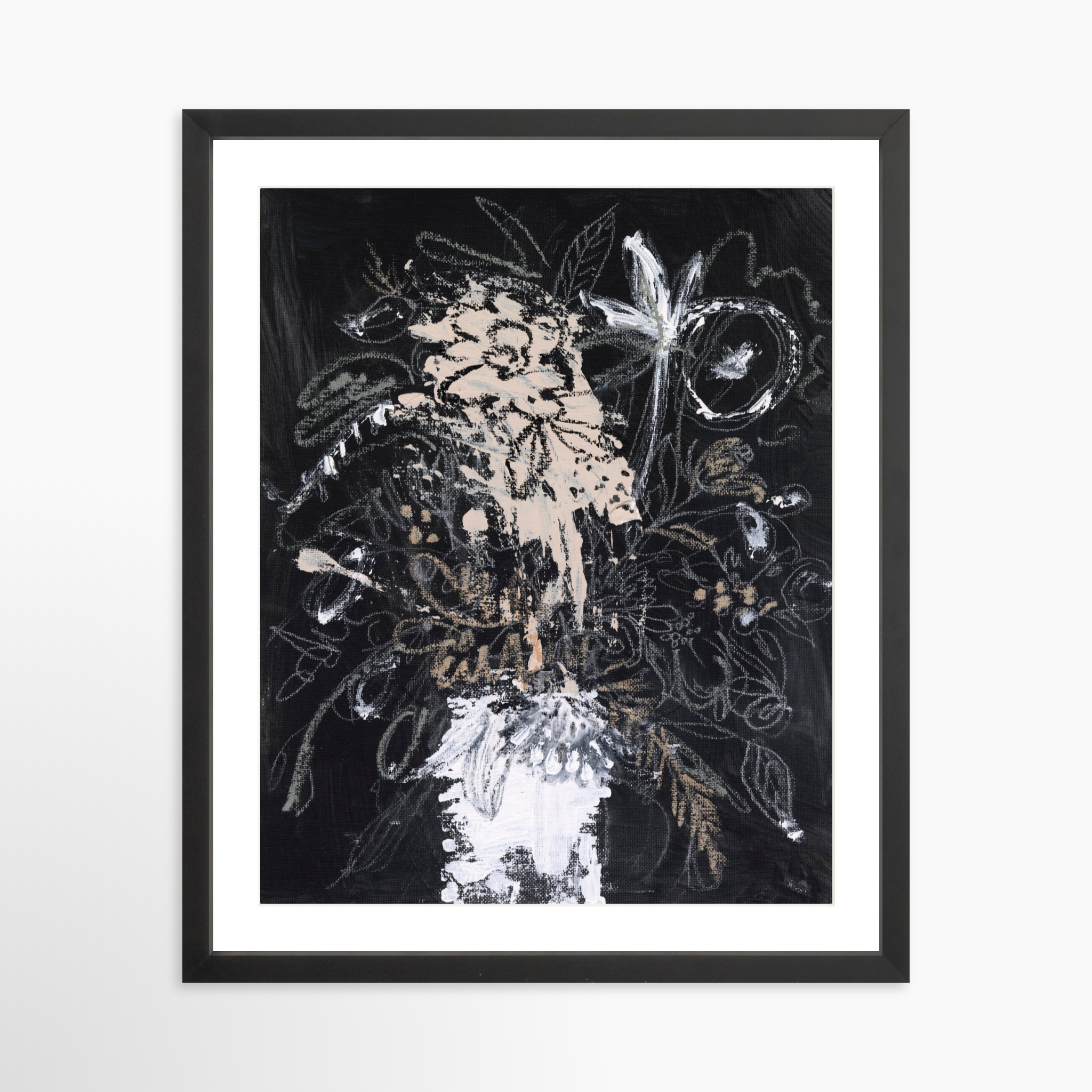 16x20 / Black Frame + White Mat