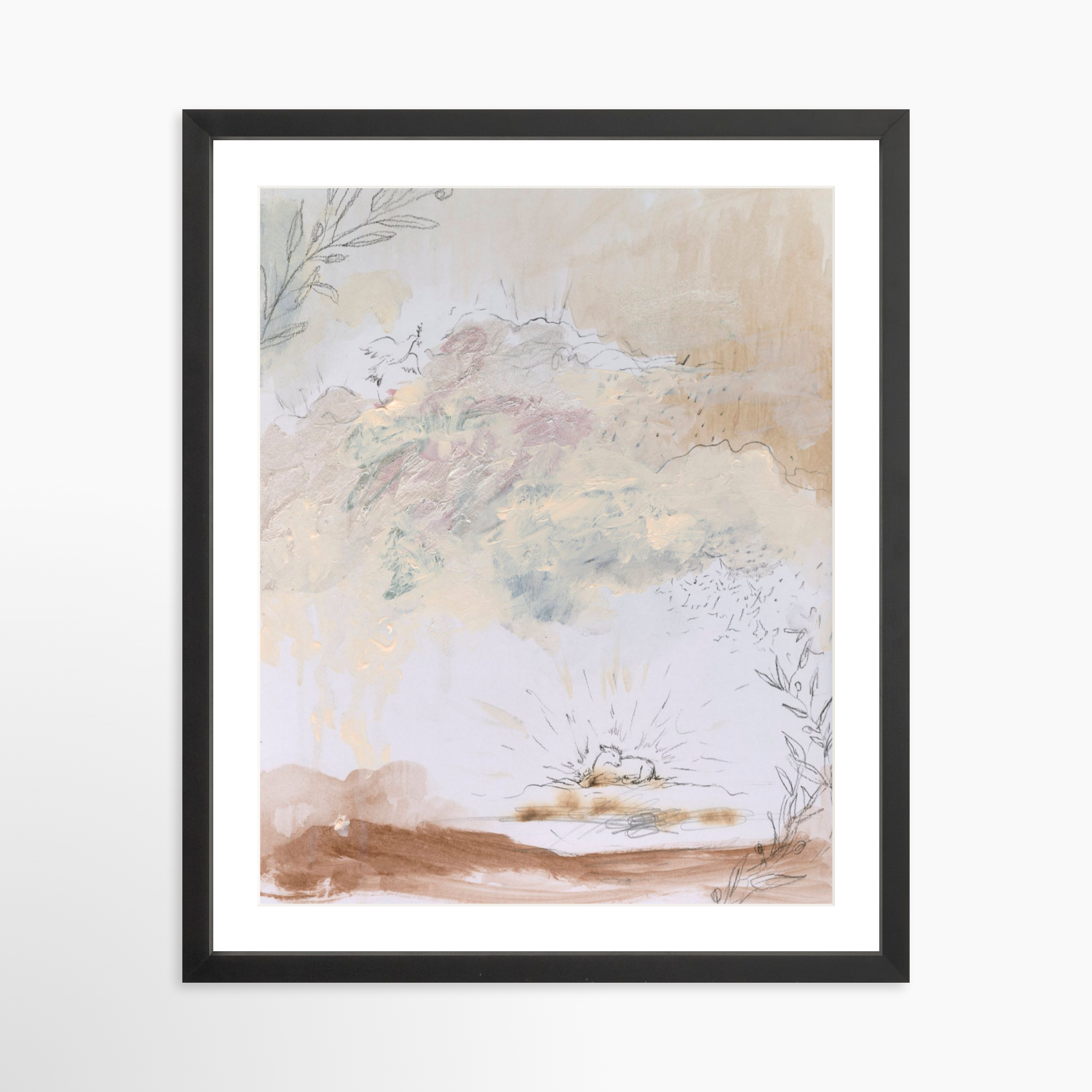 16x20 / Black Frame + White Mat