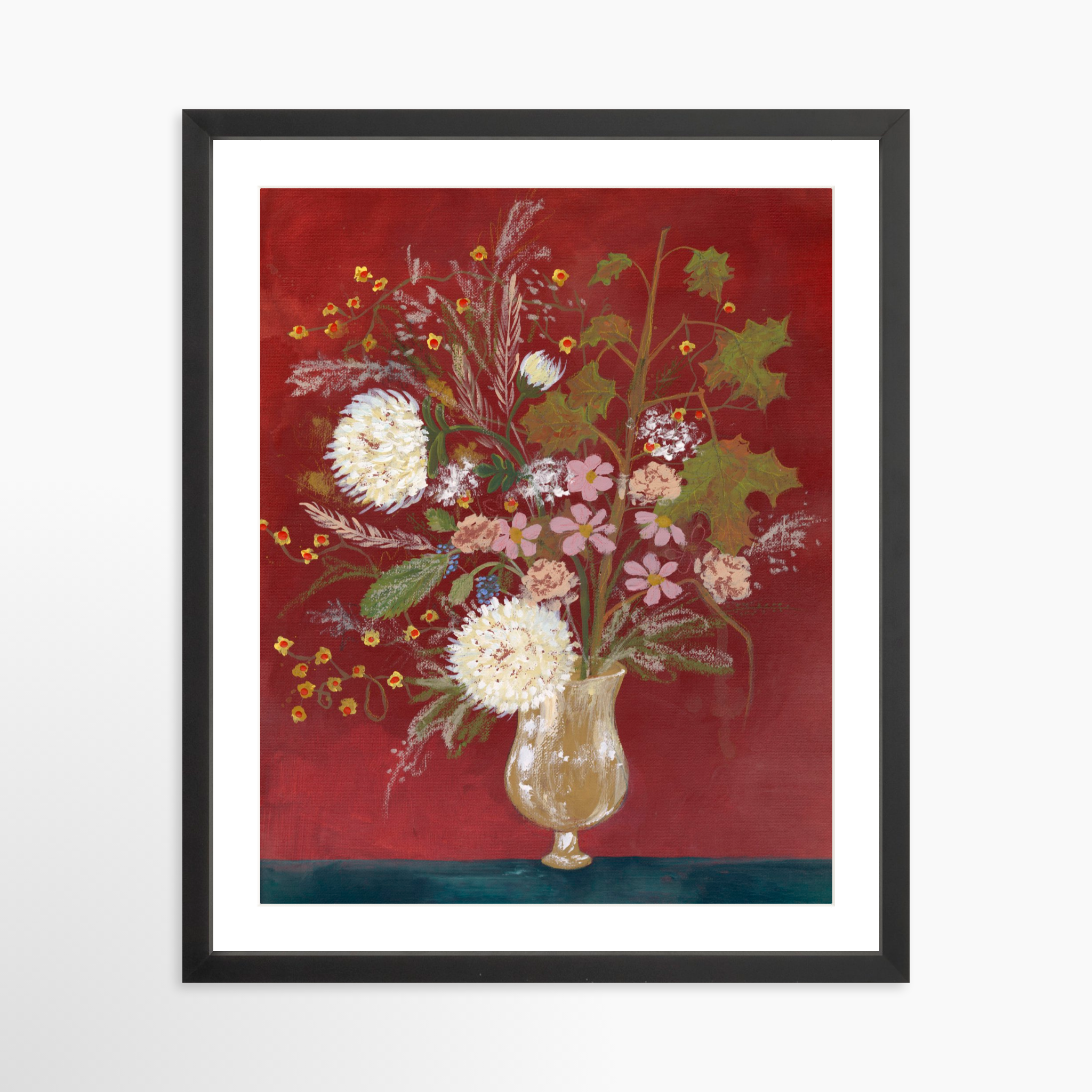 16x20 / Black Frame + White Mat