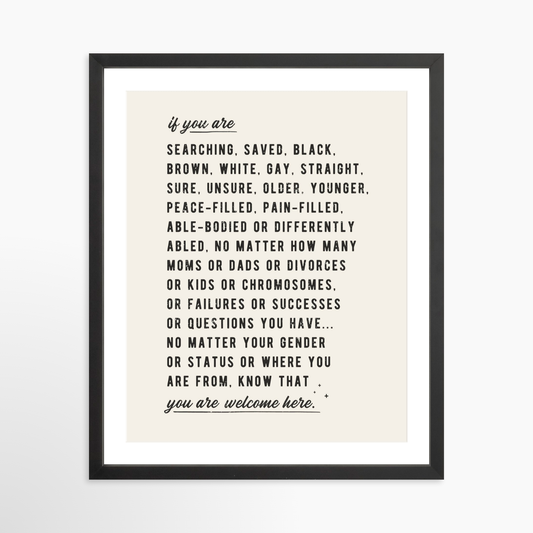 16x20 / Black Frame + White Mat