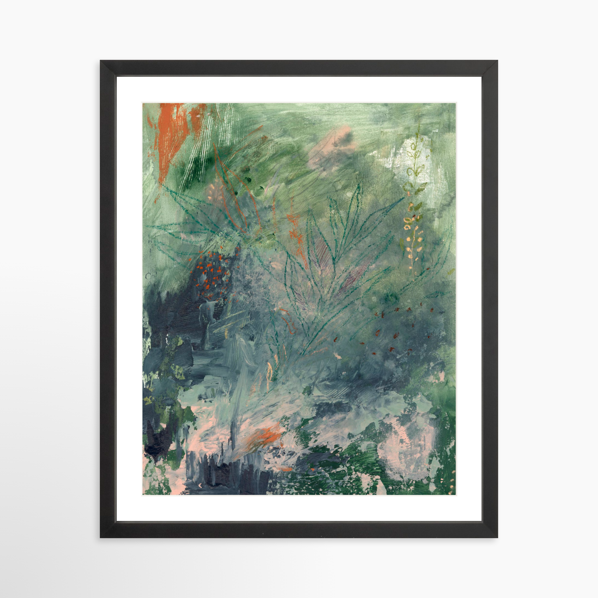 16x20 / Black Frame + White Mat