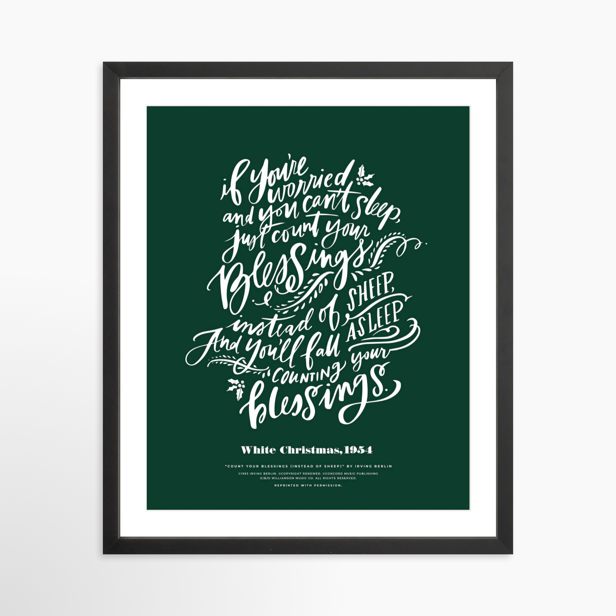 16x20 / Black Frame + White Mat