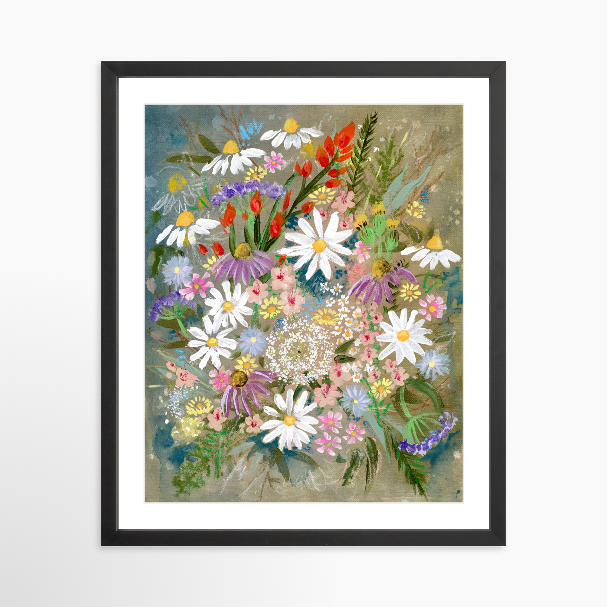 16x20 / Black Frame + White Mat