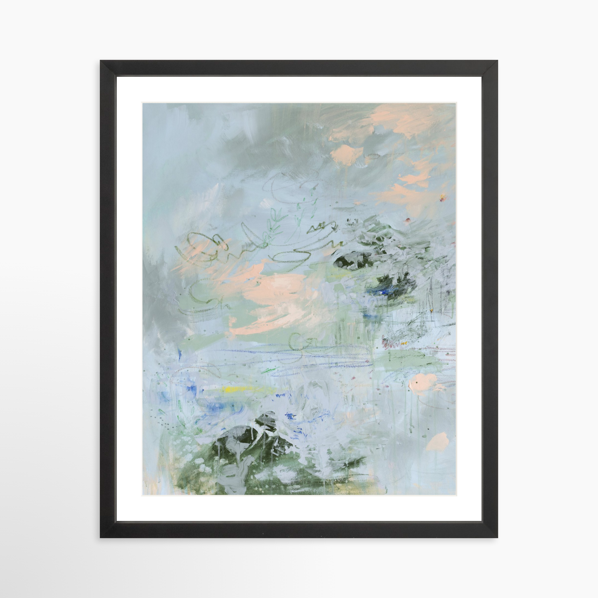 16x20 / Black Frame + White Mat