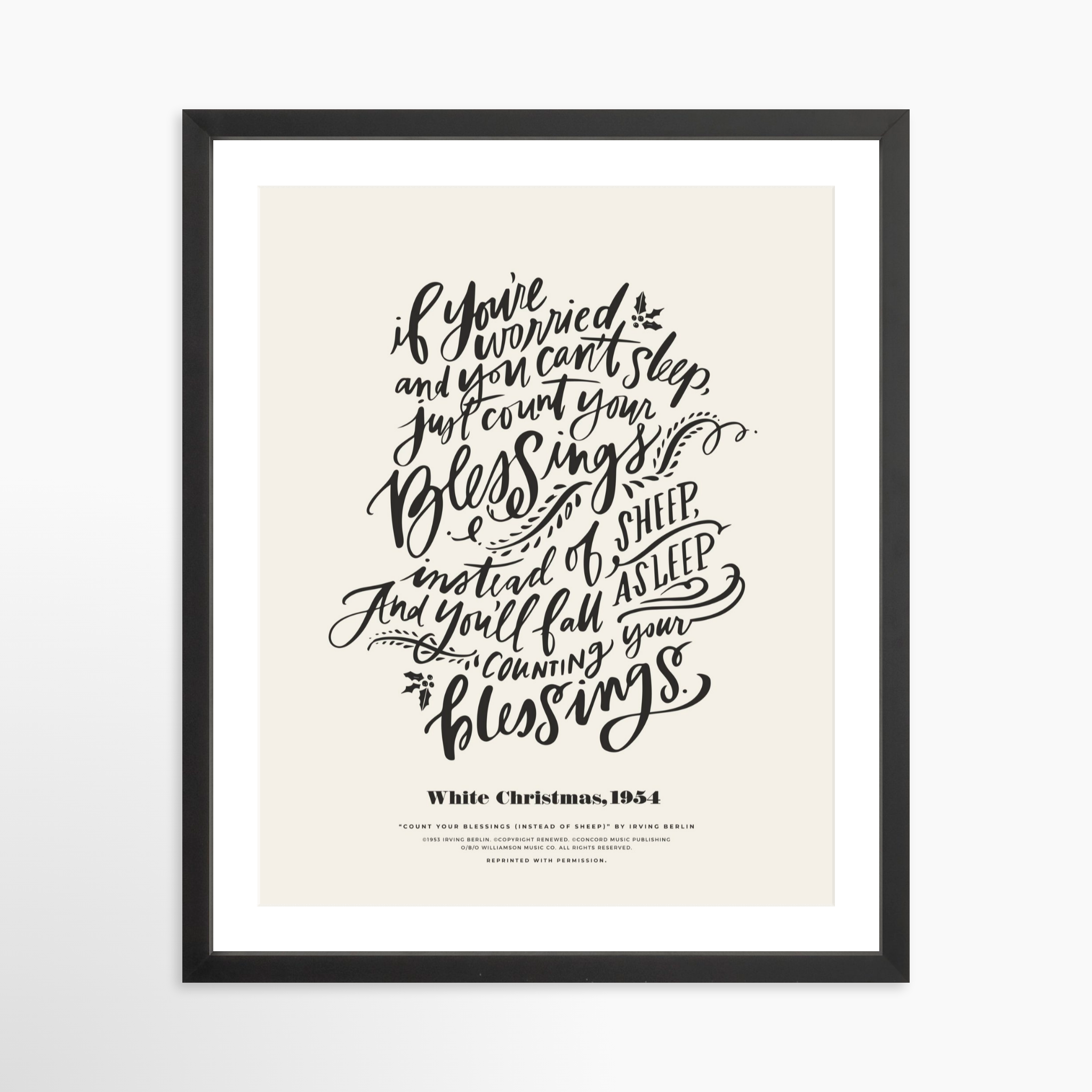 16x20 / Black Frame + White Mat