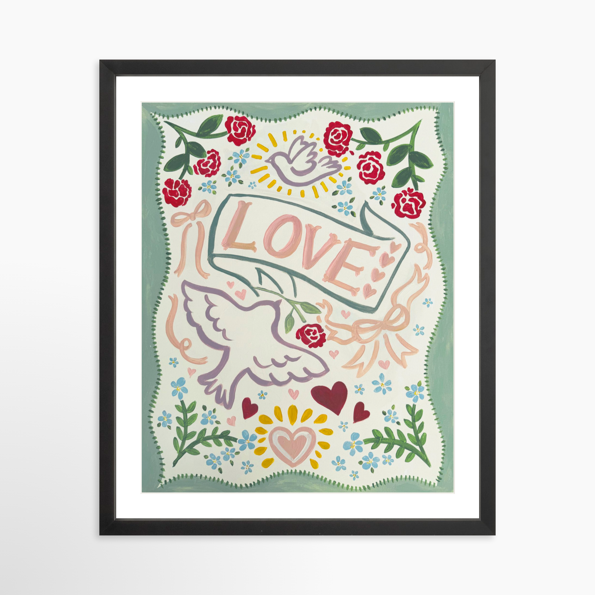 16x20 / Black Frame + White Mat