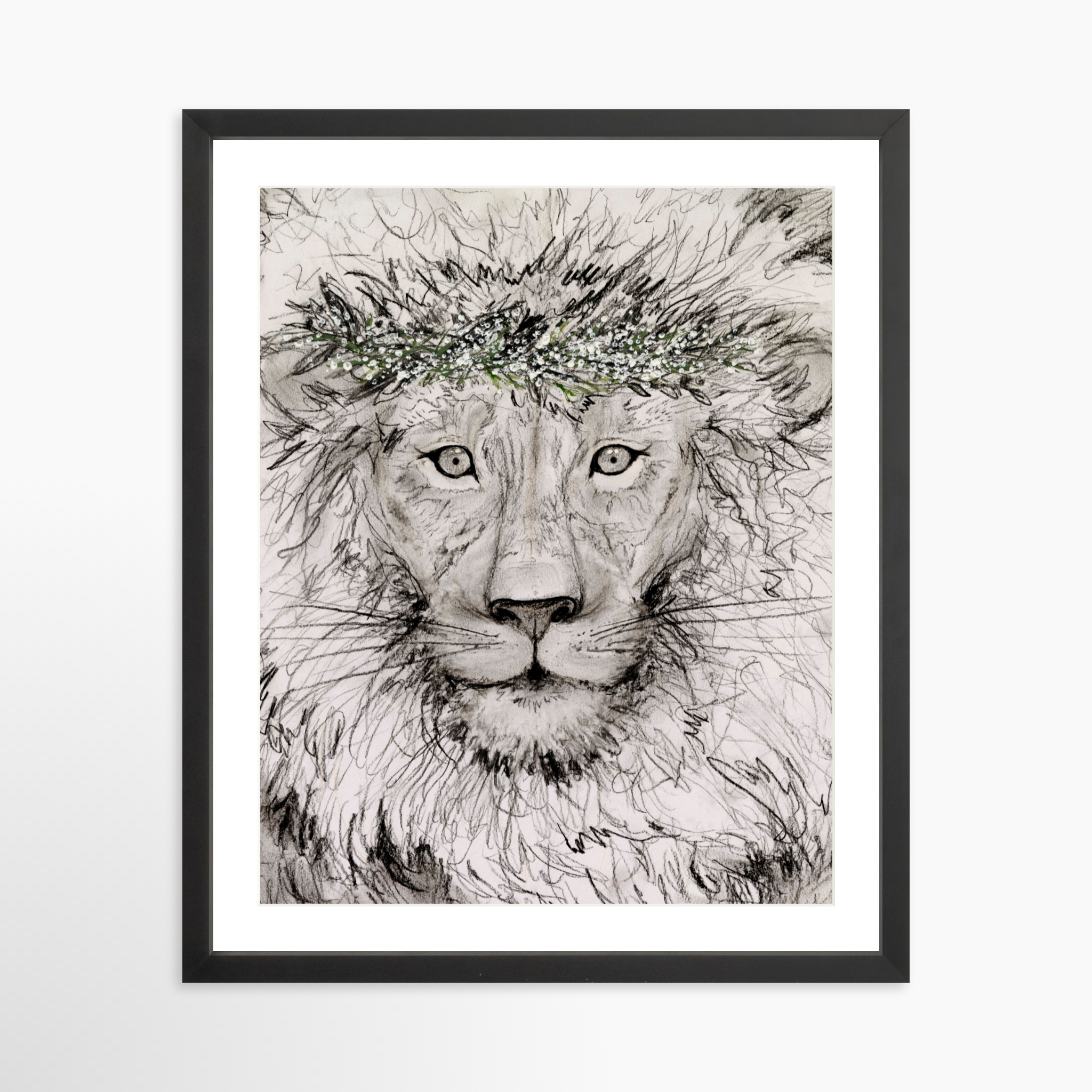 16x20 / Black Frame + White Mat