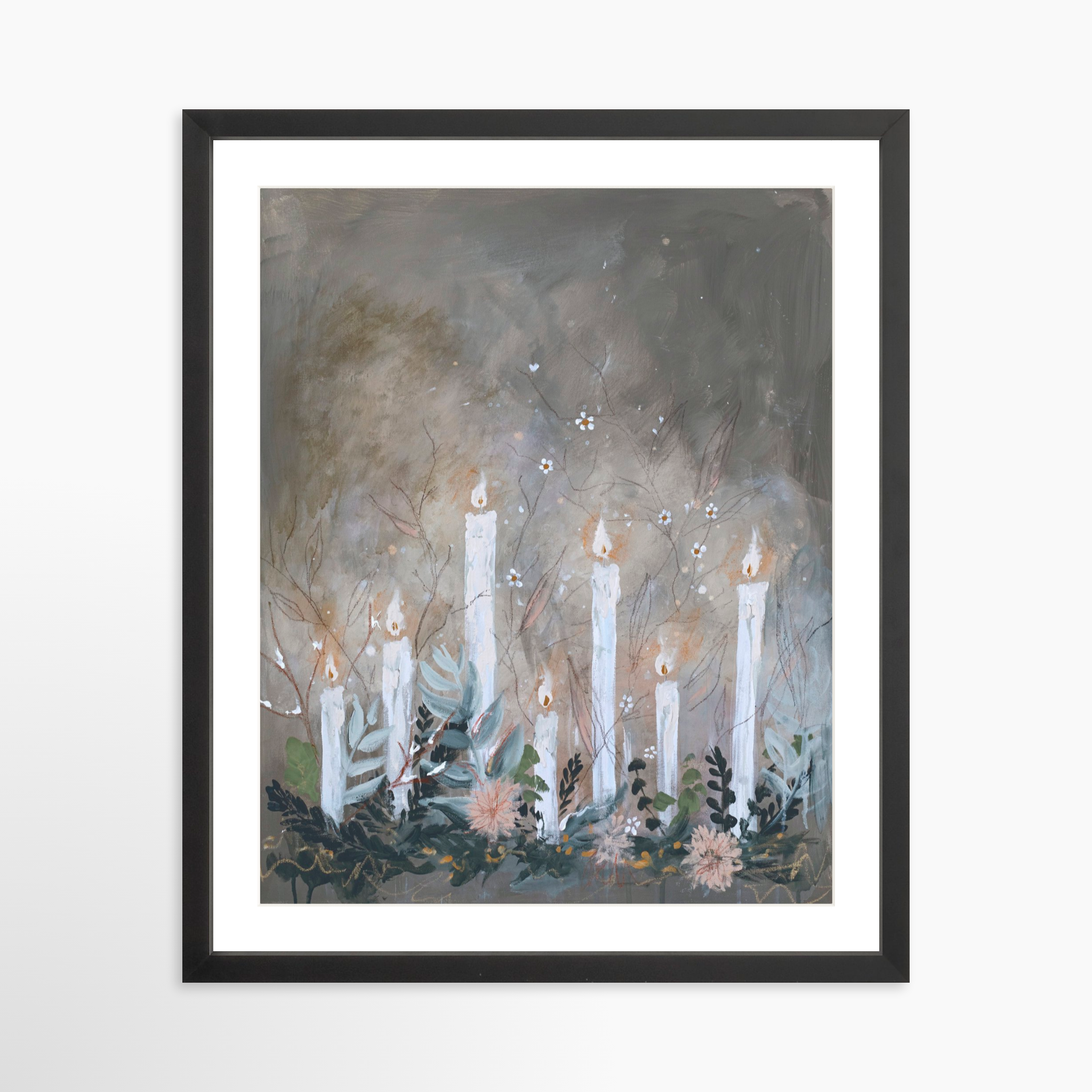16x20 / Black Frame + White Mat