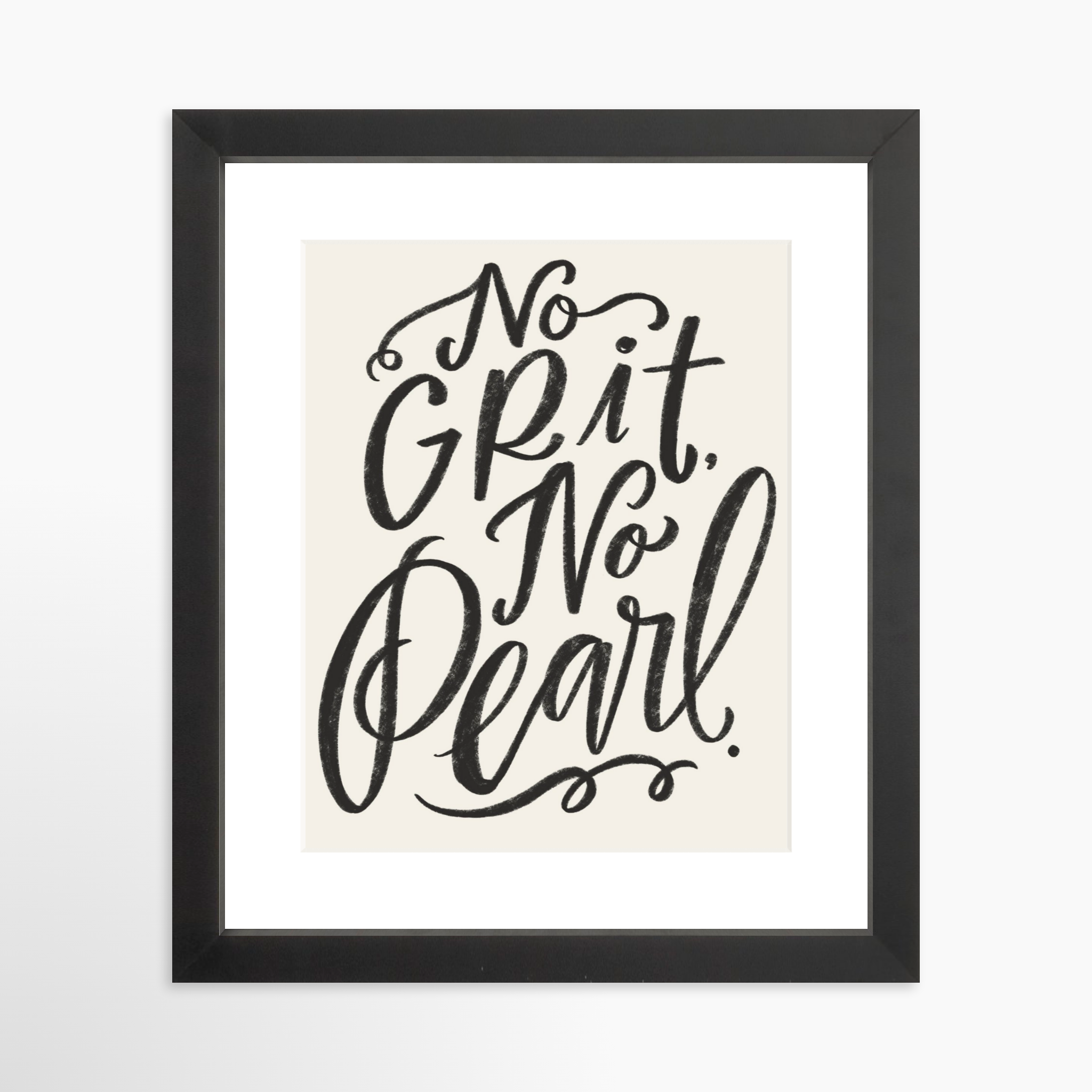 8x10 / Black Frame + White Mat