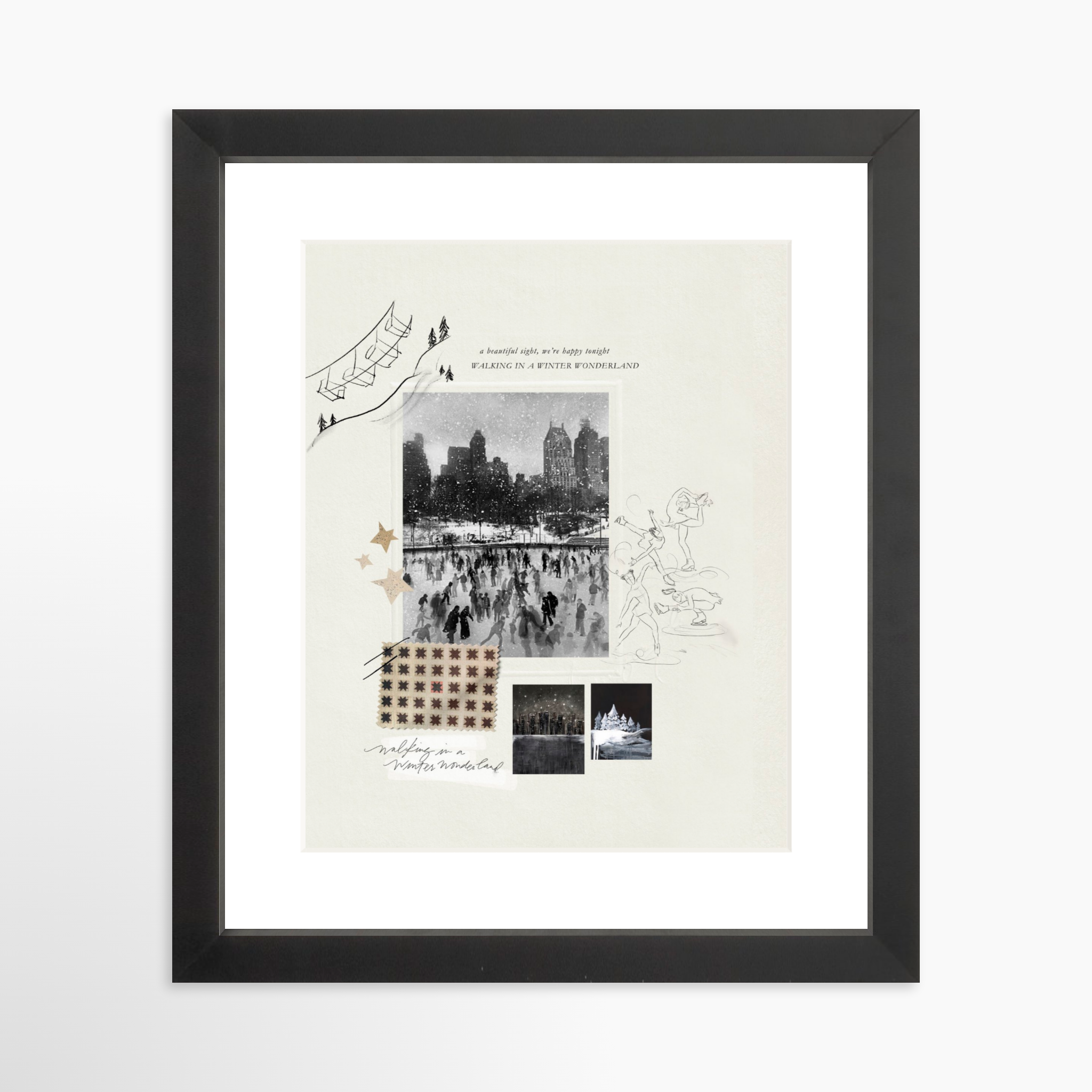 8x10 / Black Frame + White Mat